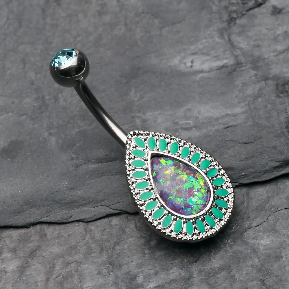 Classic Chakra Opal Belly Button Ring - Image 3