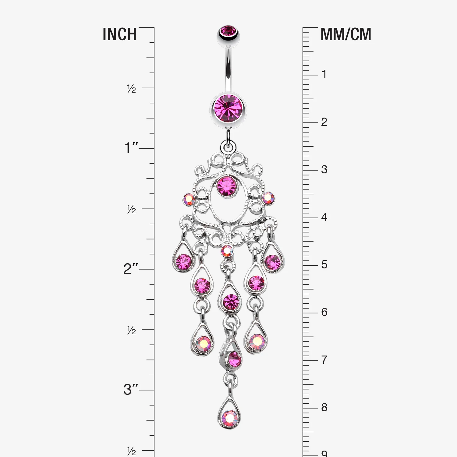 Classic Chandelier Sparkle Belly Ring - Image 2
