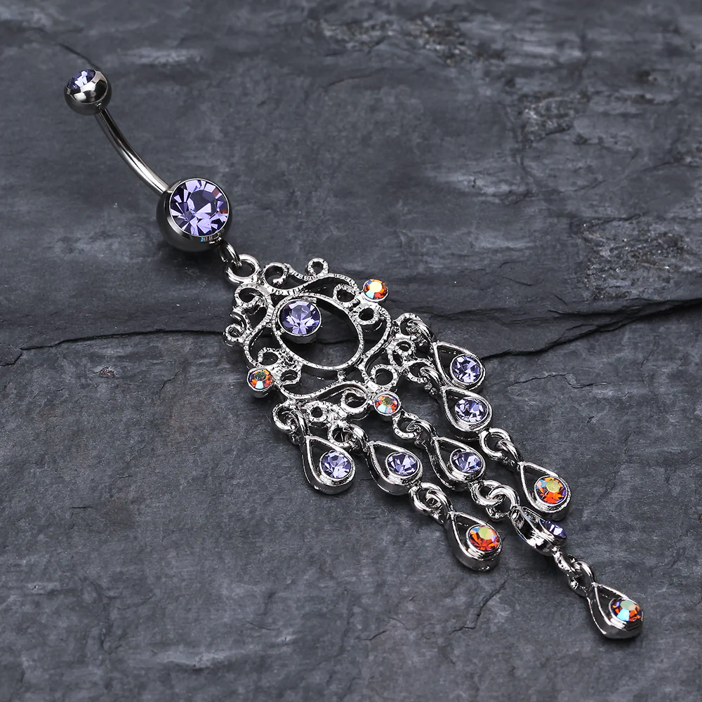 Classic Chandelier Sparkle Belly Ring - Image 3