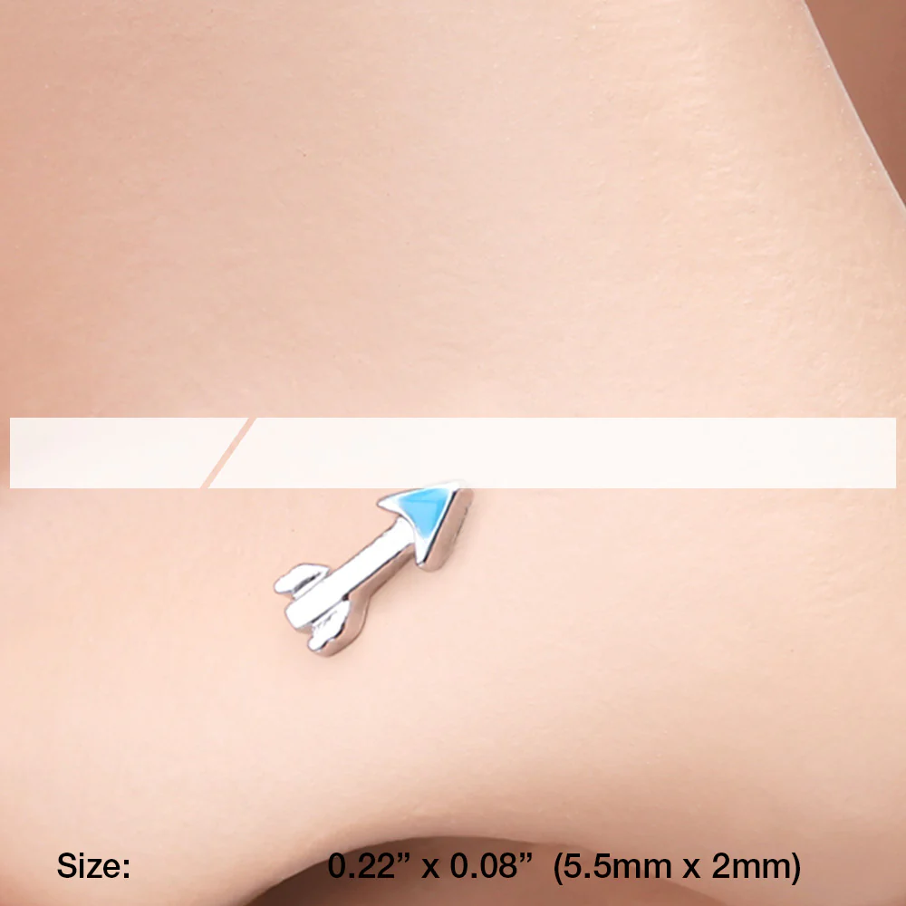 Classic Dainty Arrow L-Shaped Nose Ring - Image 3