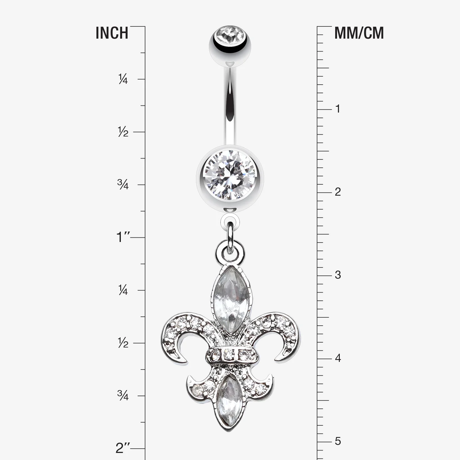 Classic Fleur de Lis Belly Ring - Image 2