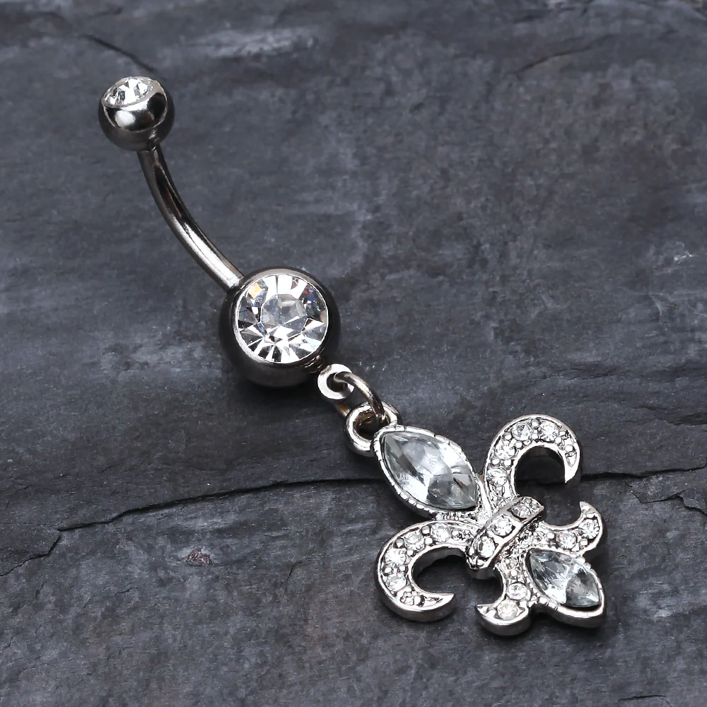 Classic Fleur de Lis Belly Ring - Image 3