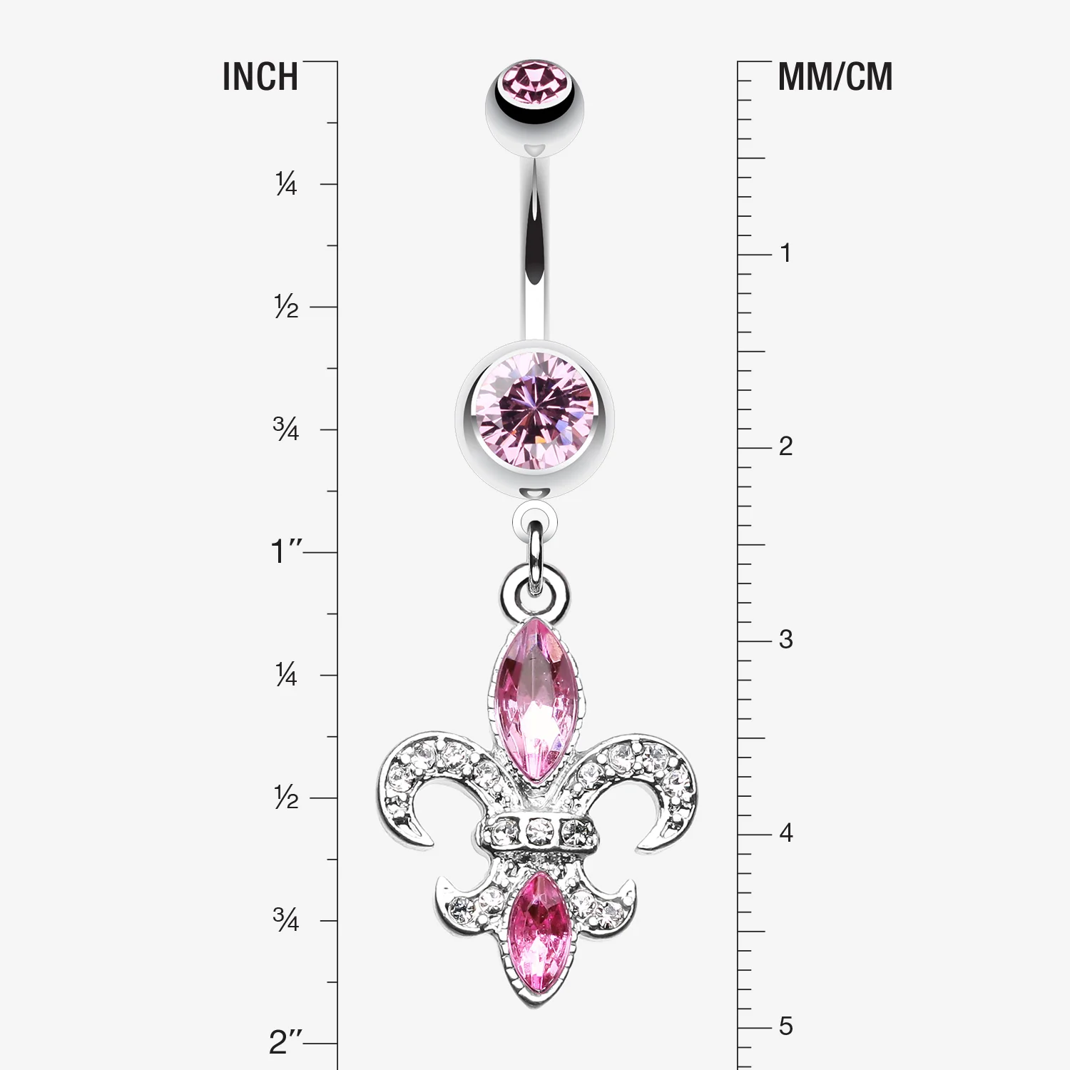 Classic Fleur de Lis Belly Ring - Image 2