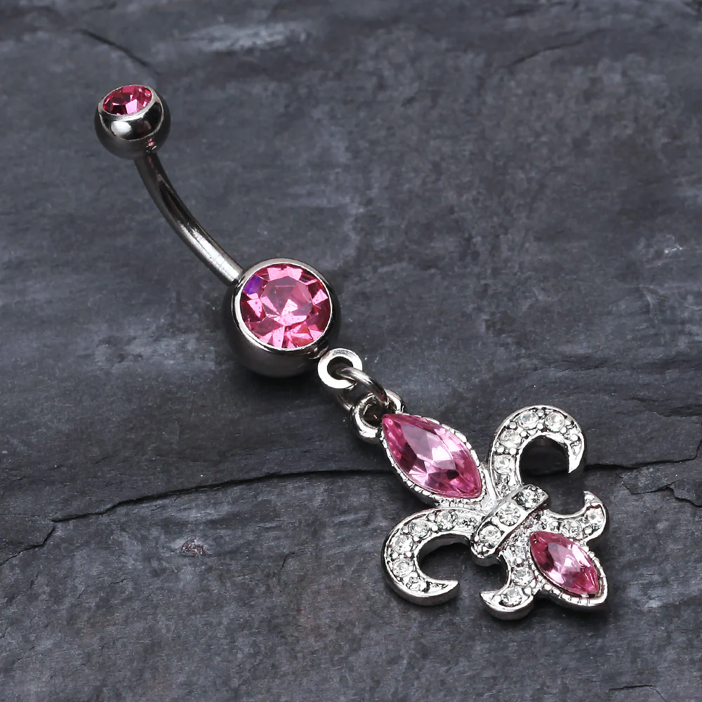 Classic Fleur de Lis Belly Ring - Image 3