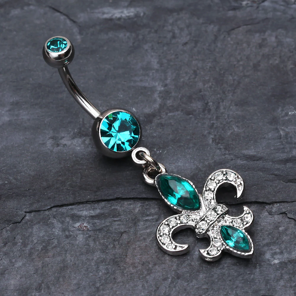Classic Fleur de Lis Belly Ring - Image 3