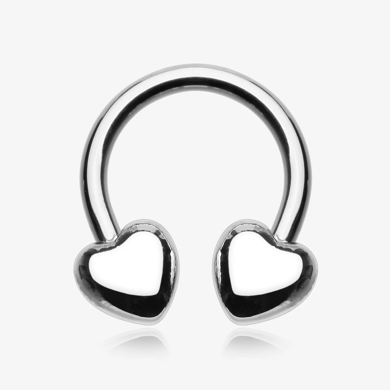 Classic Fluffy Heart Horseshoe Circular Barbell