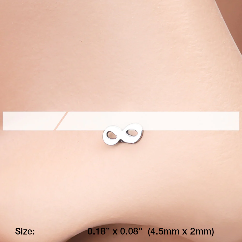 Classic Infinity Loop Nose Stud Ring - Image 3