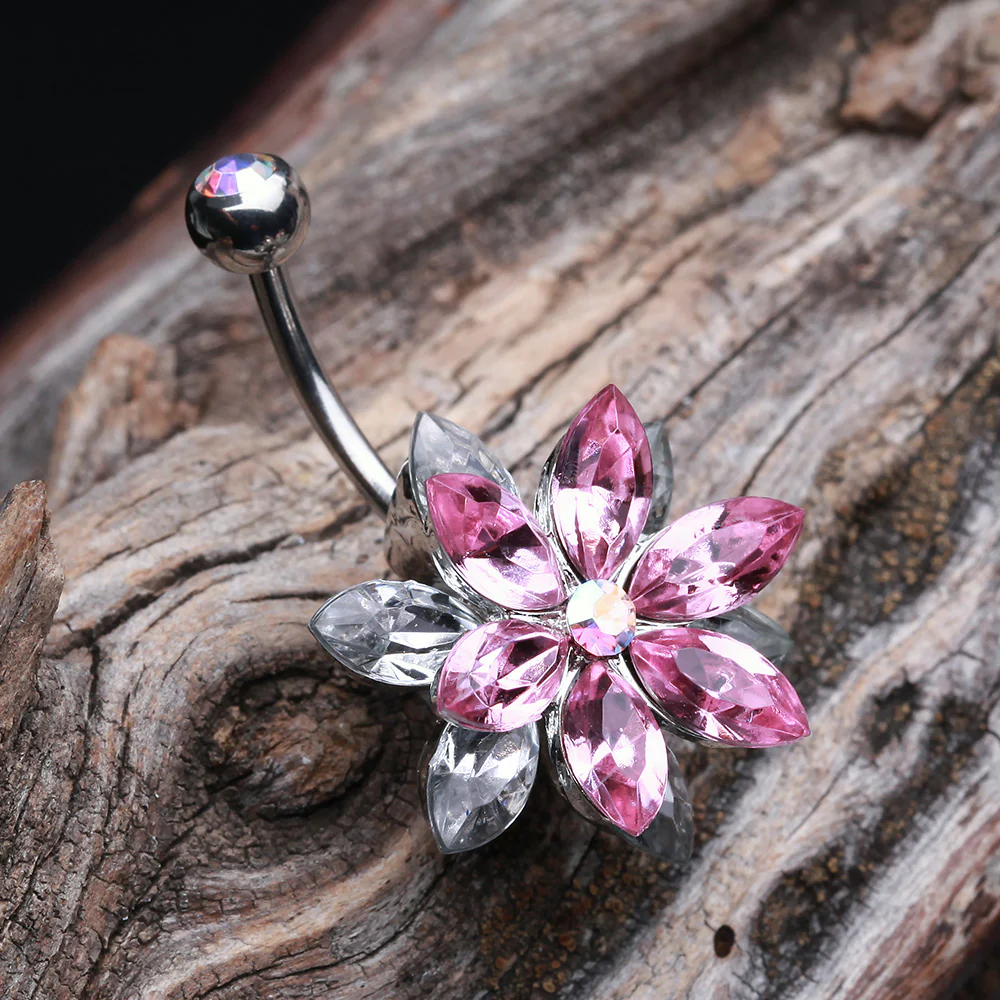 Classic Marquis Lotus Belly Button Ring - Image 3