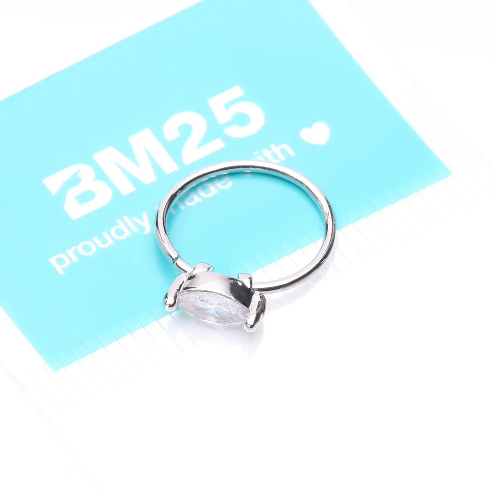 Classic Marquise Gem Sparkle Bendable Hoop Ring - Image 5