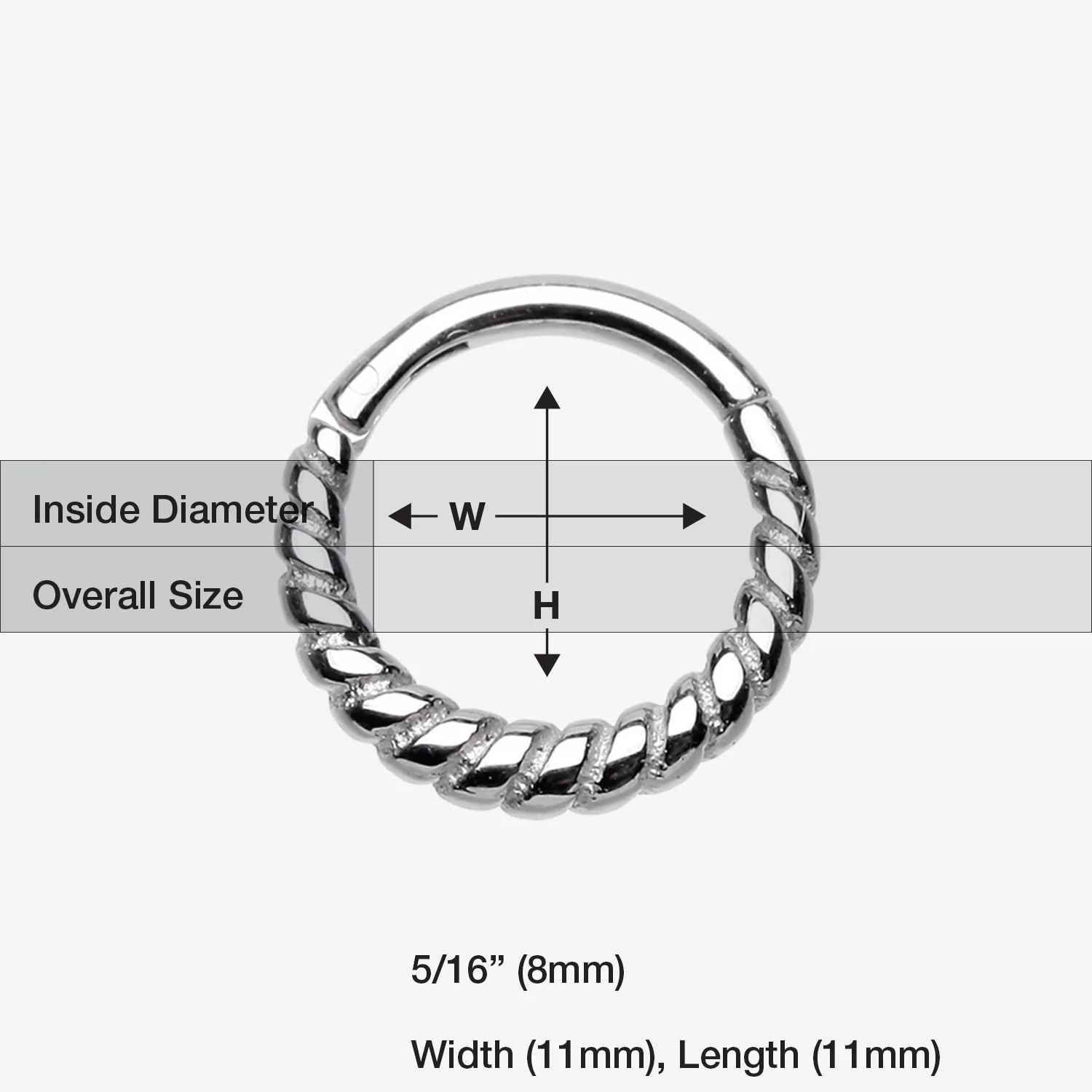 Classic Rope Seamless Clicker Hoop Ring - Image 2