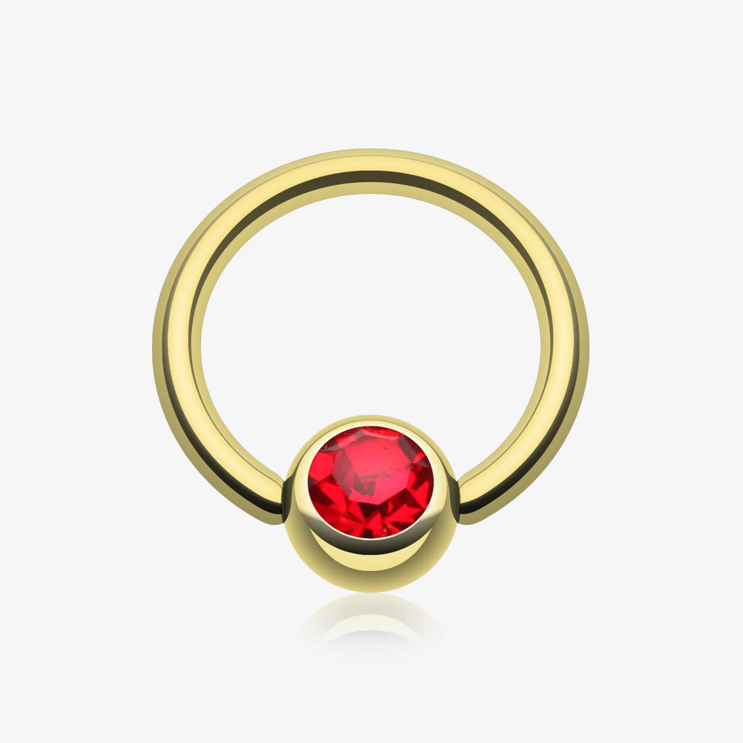 Gold Plated Gem Ball Captive Bead Ring*