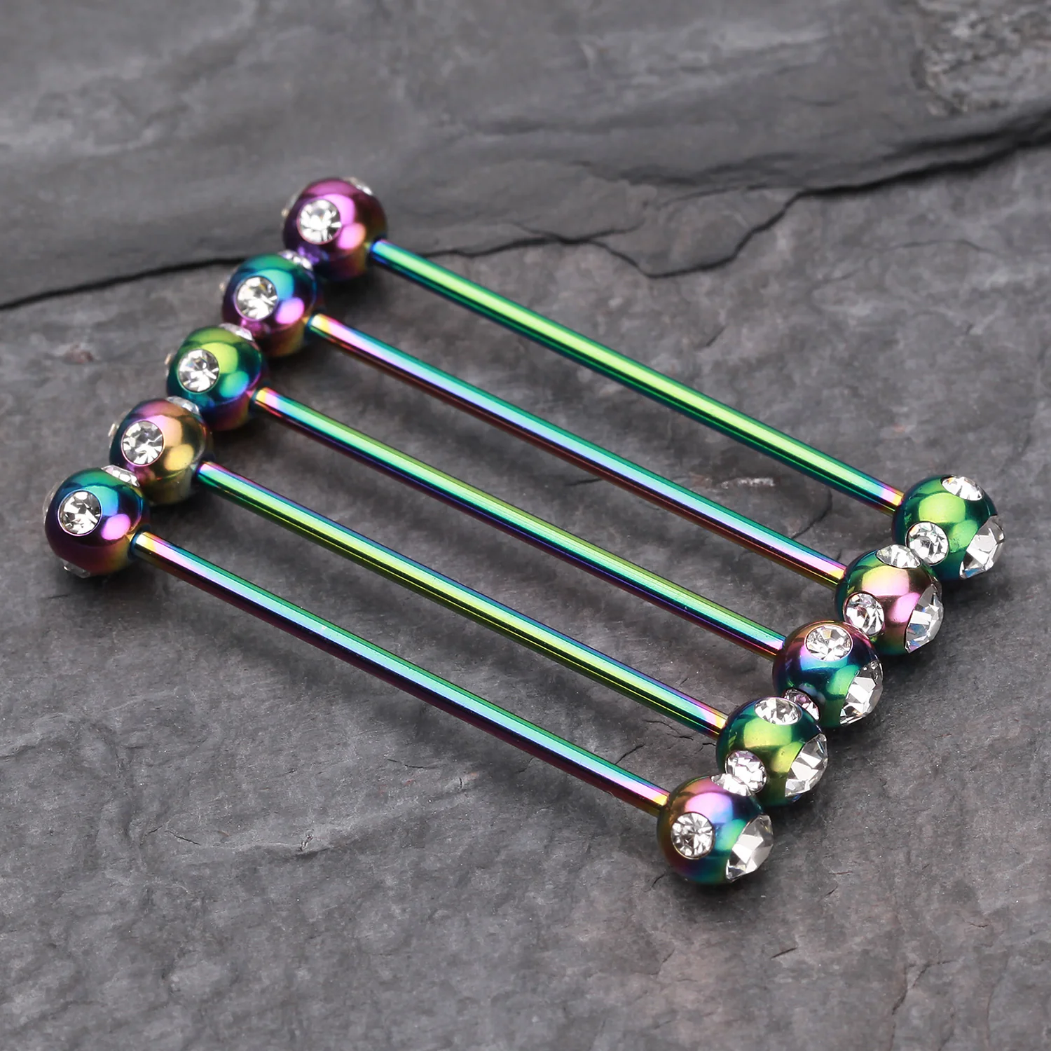 Colorline Aurora Gem Ball Industrial Barbell - Image 2