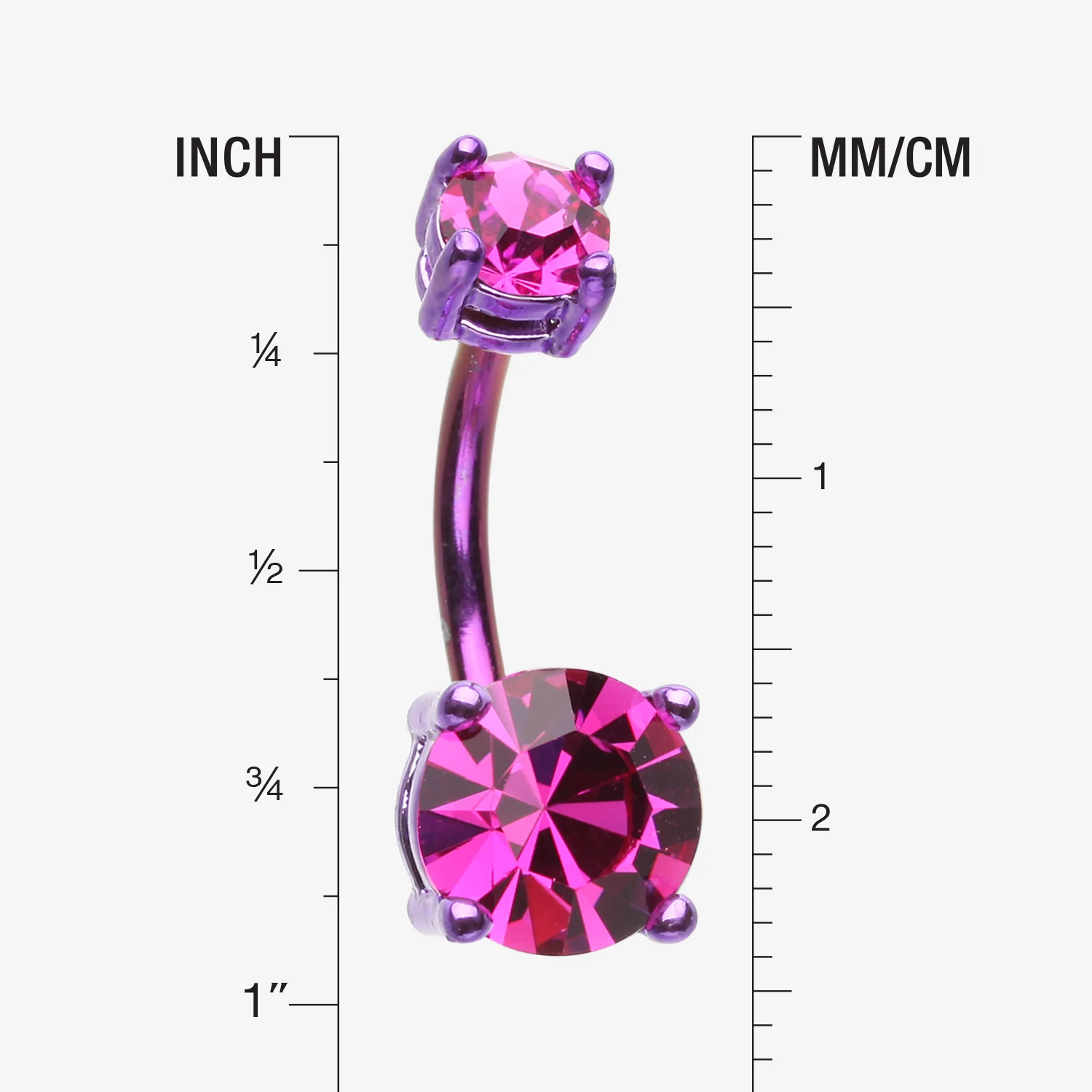 Colorline Brilliant Sparkle Gem Prong Set Belly Button Ring - Image 2