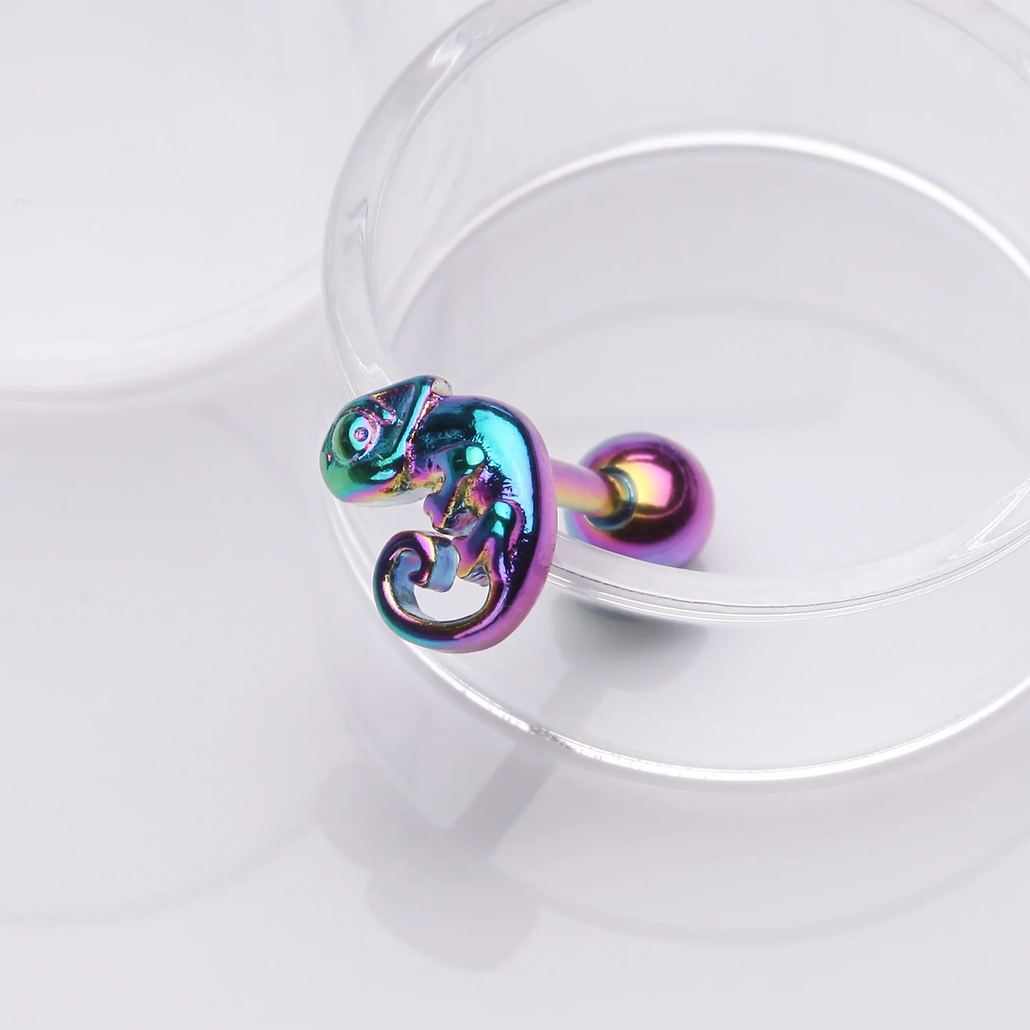 Colorline Chameleon Top Cartilage Tragus Barbell Earring - Image 2