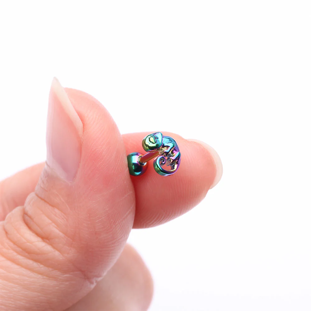 Colorline Chameleon Top Cartilage Tragus Barbell Earring - Image 3