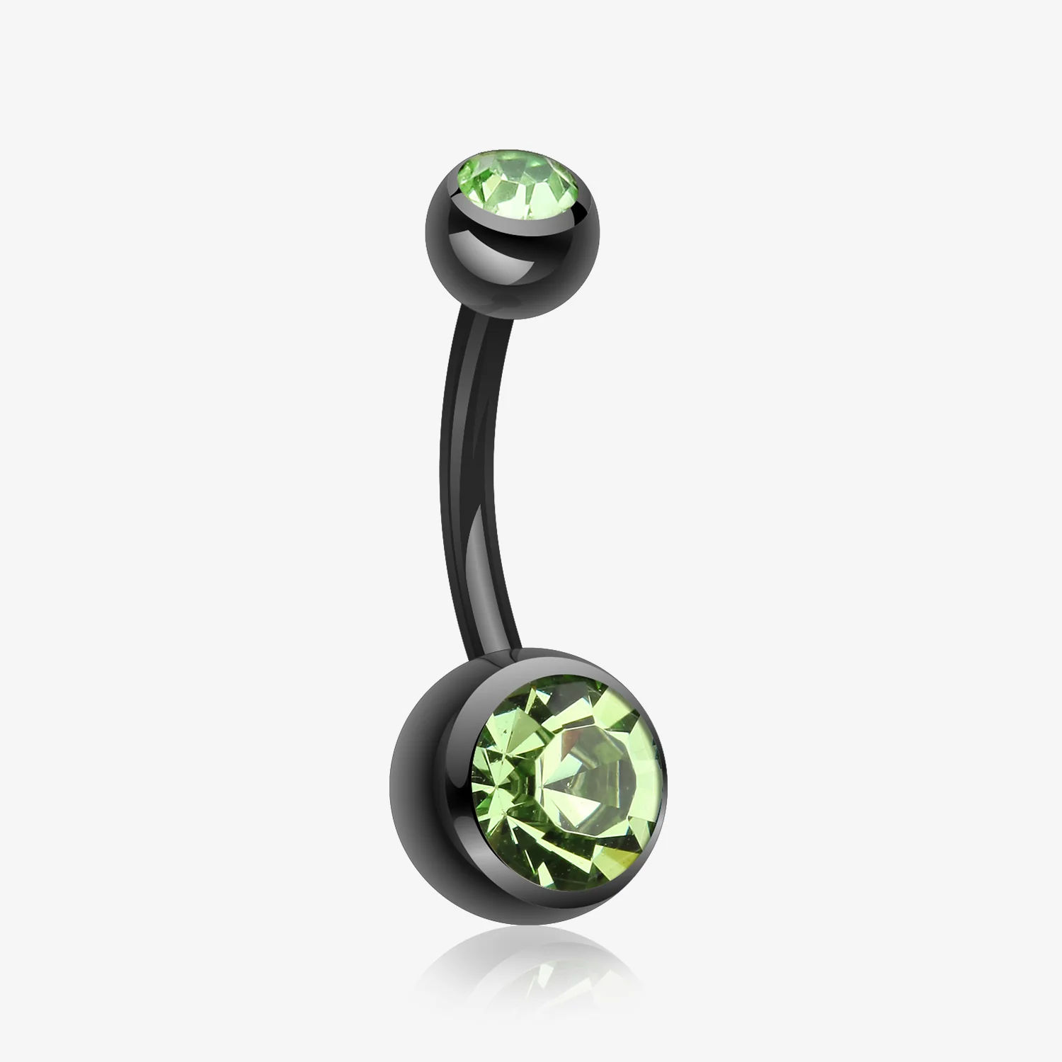 Colorline Double Gem Ball Steel Belly Button Ring