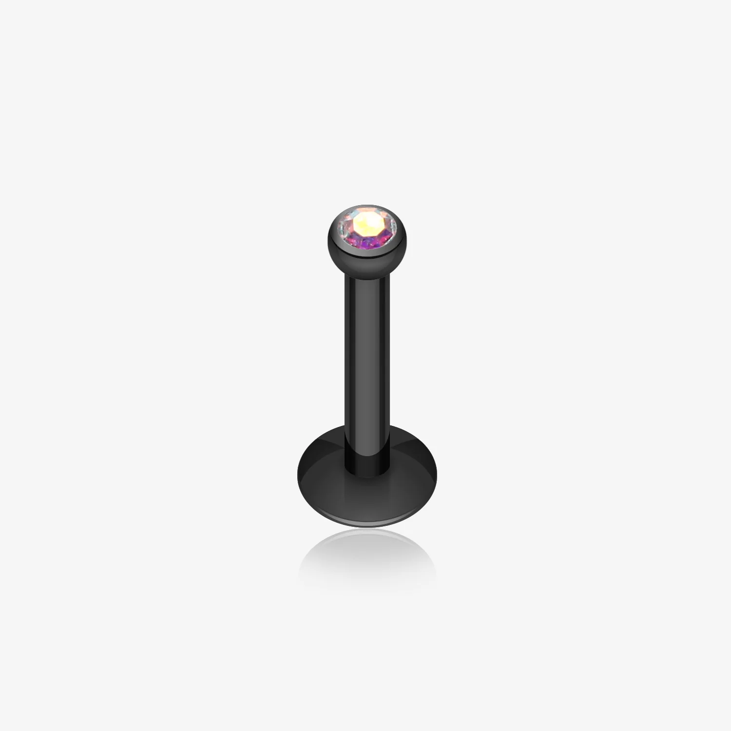 Blackline Gem Ball Internally Threaded Labret