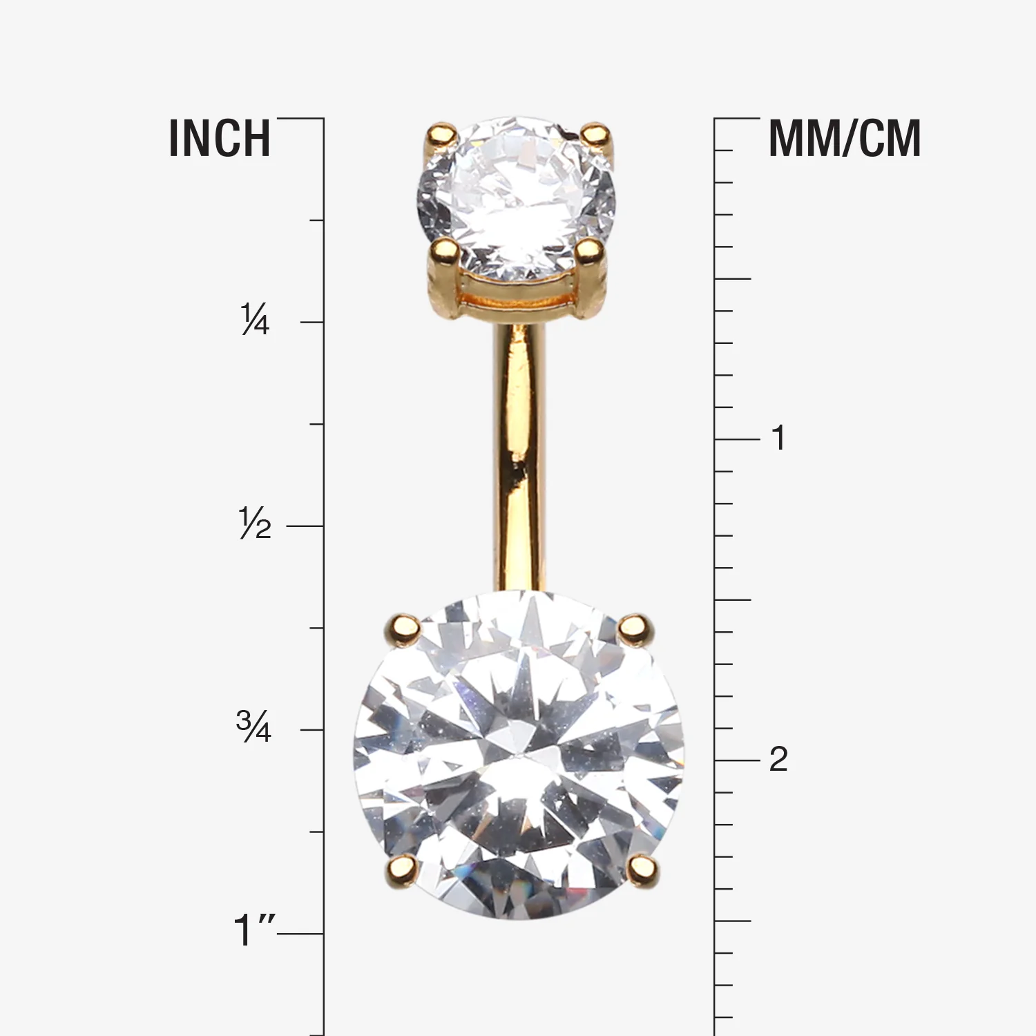 Colorline Gem Prong Sparkle Belly Button Ring - Image 2