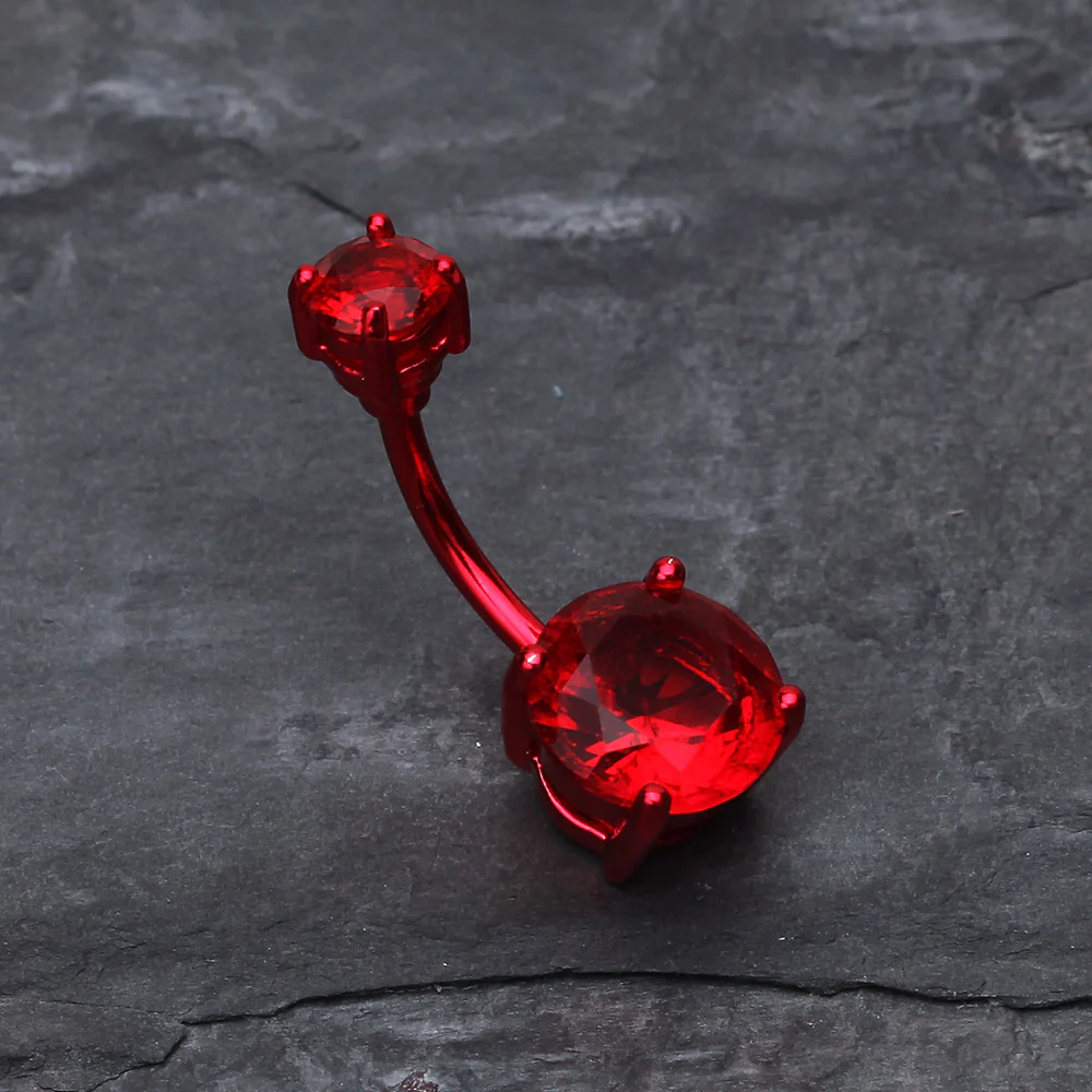 Colorline Gem Prong Sparkle Belly Button Ring - Image 3