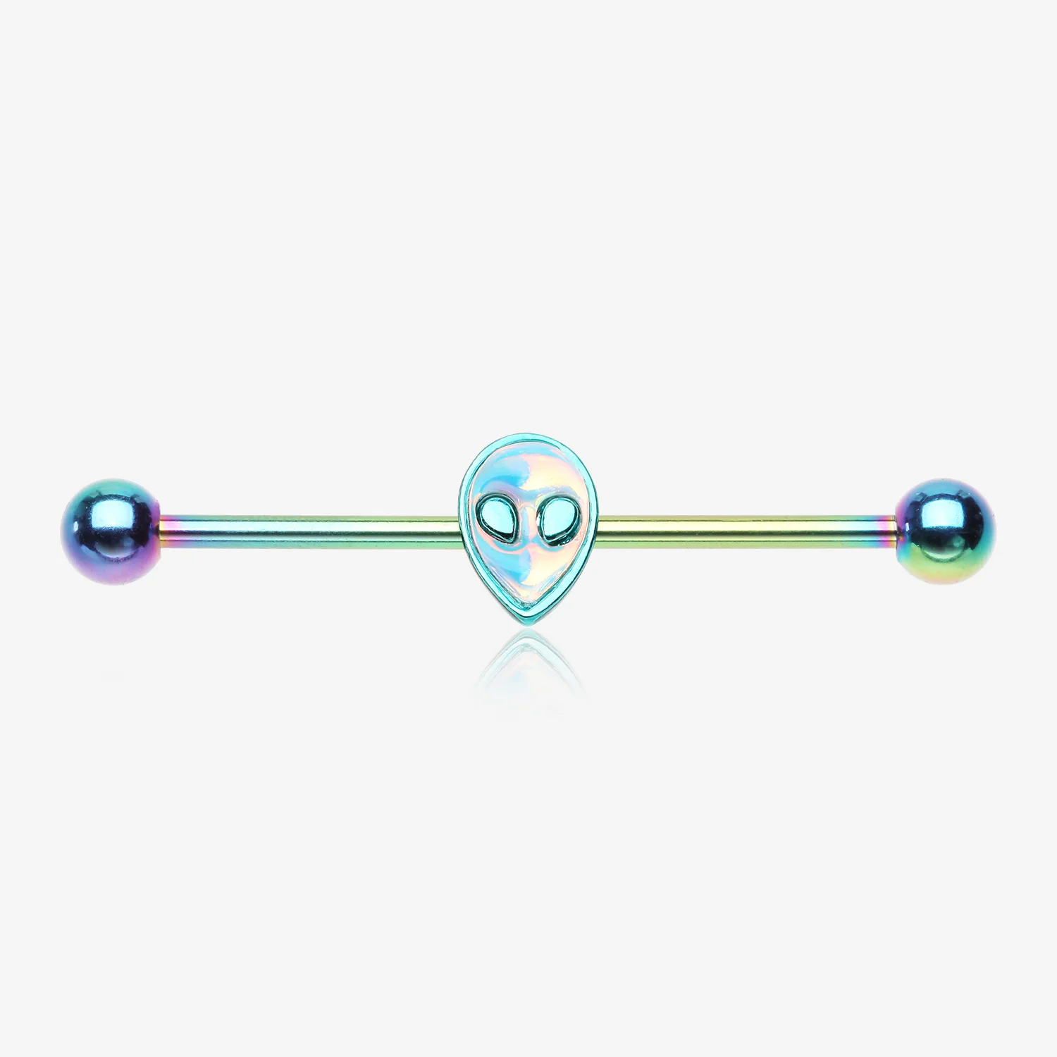Colorline Iridescent Revo Alien Head Industrial Barbell