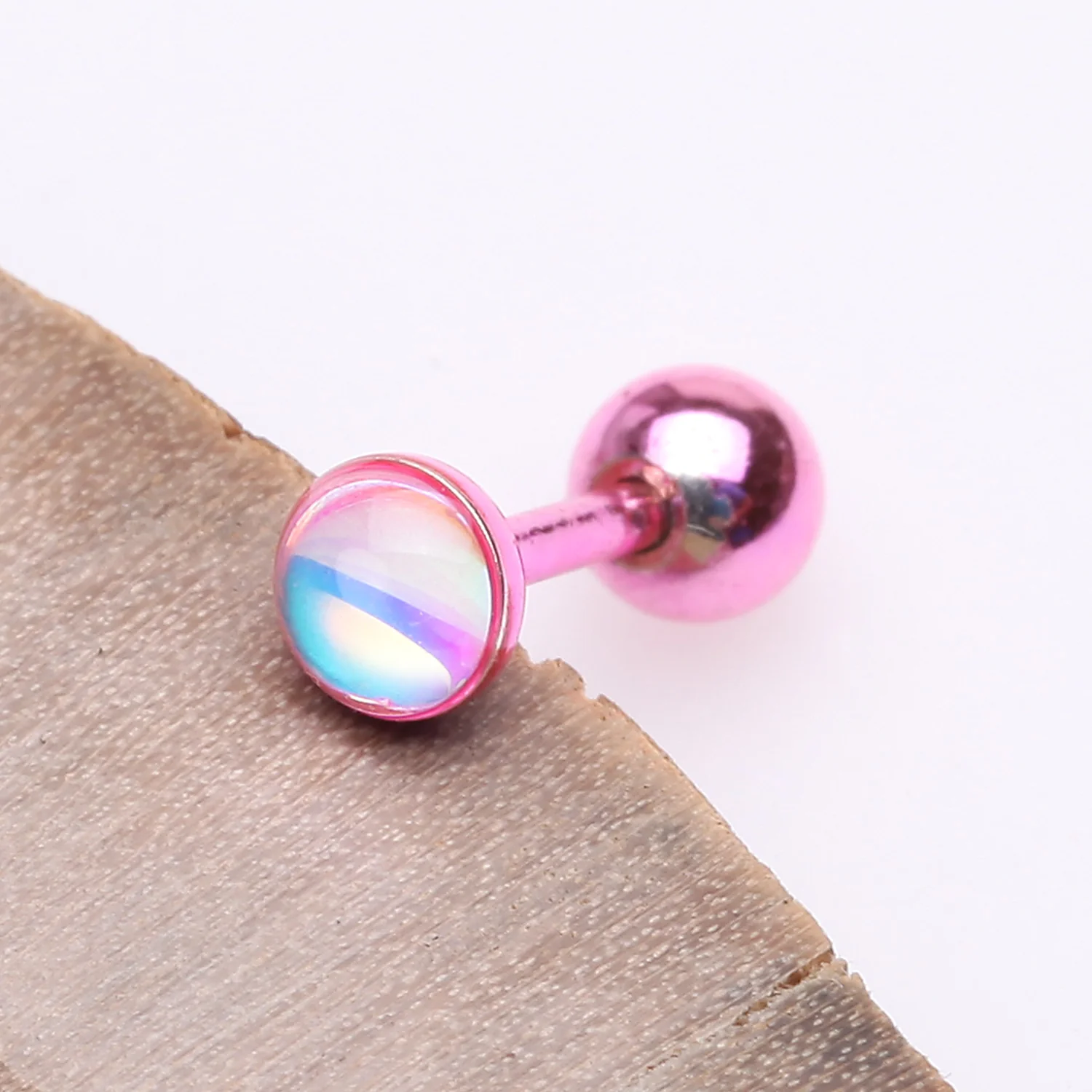 Colorline Iridescent Revo Sparkle Cartilage Tragus Barbell - Image 2