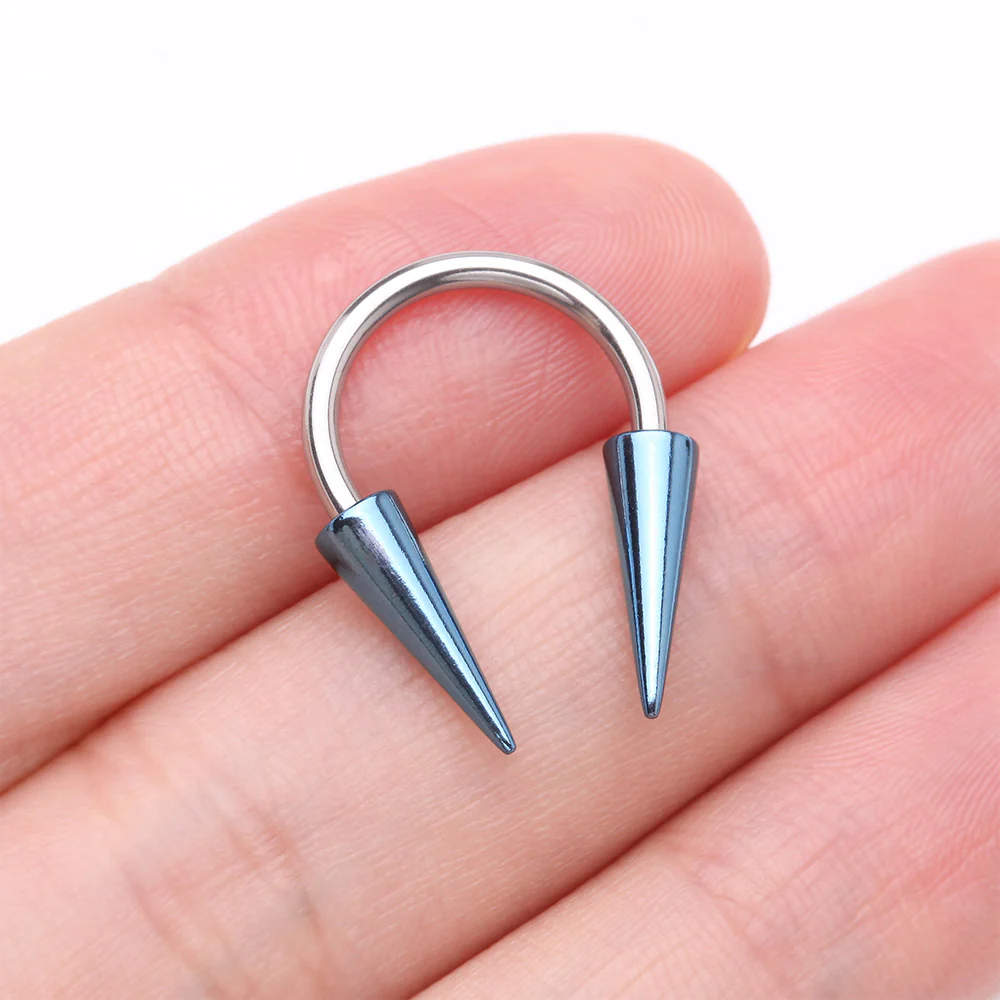 Colorline Long Spikes Steel Horseshoe Circular Barbell - Image 3