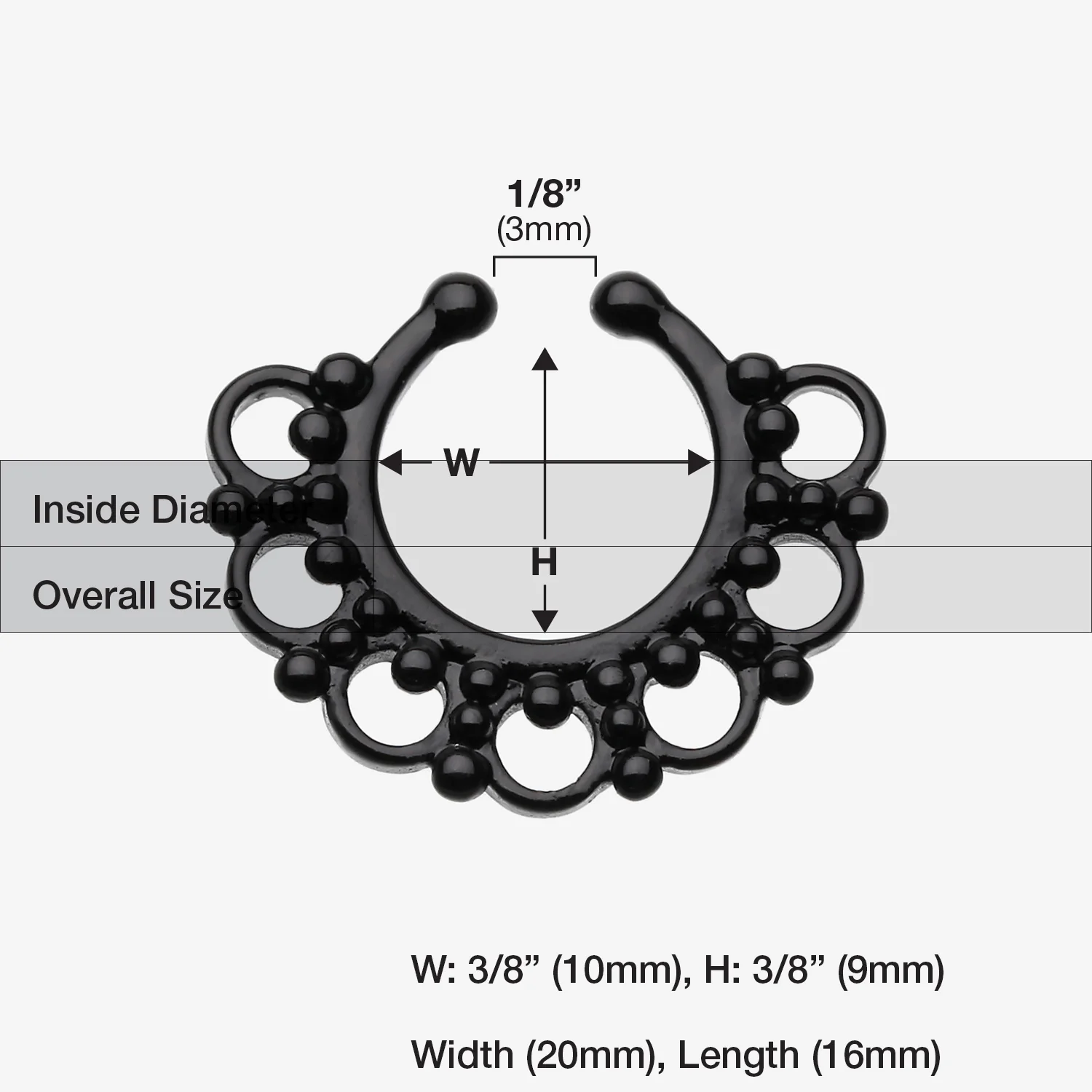 Colorline Majestic Filigree Fake Septum Clip-On Ring - Image 2