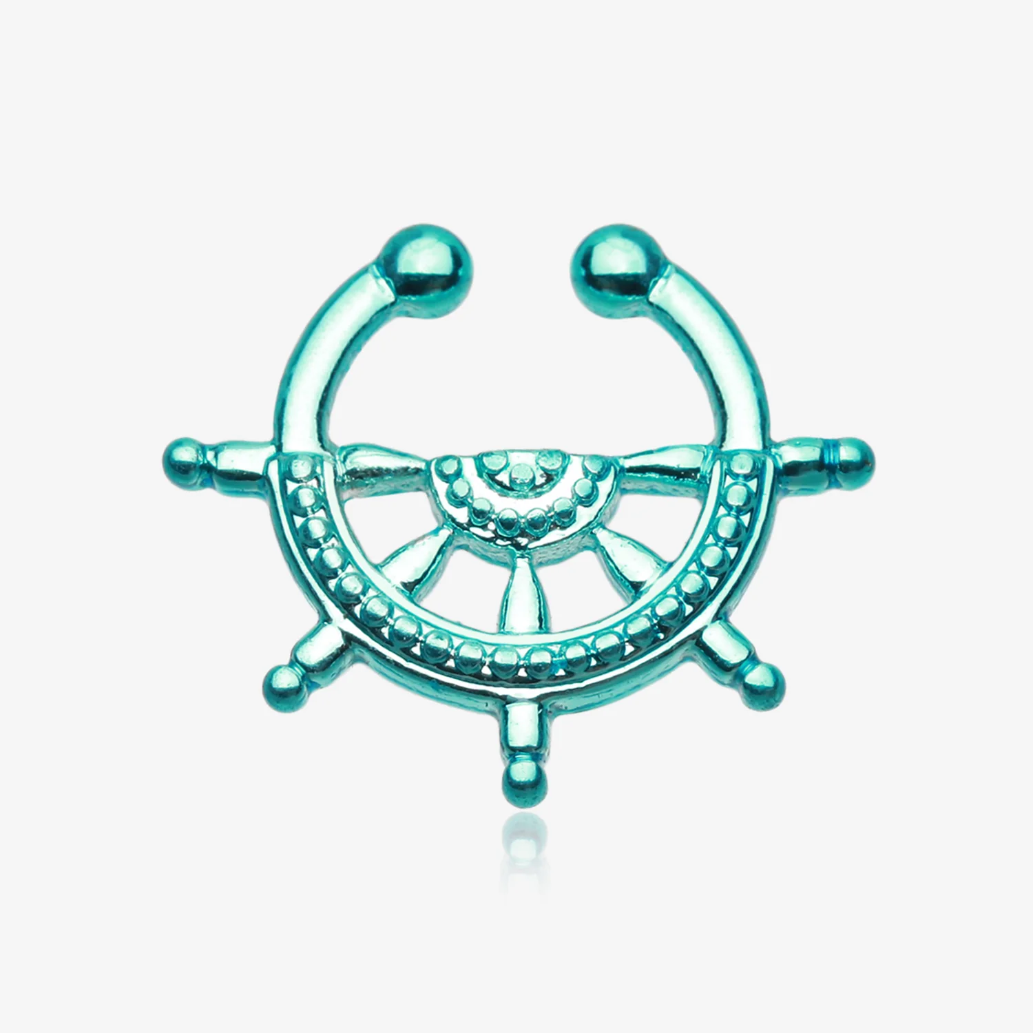 Colorline Nautical Wheel Fake Septum Clip-On Ring