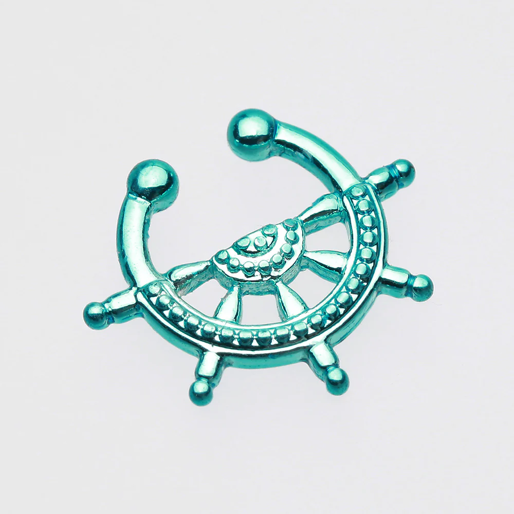 Colorline Nautical Wheel Fake Septum Clip-On Ring - Image 3