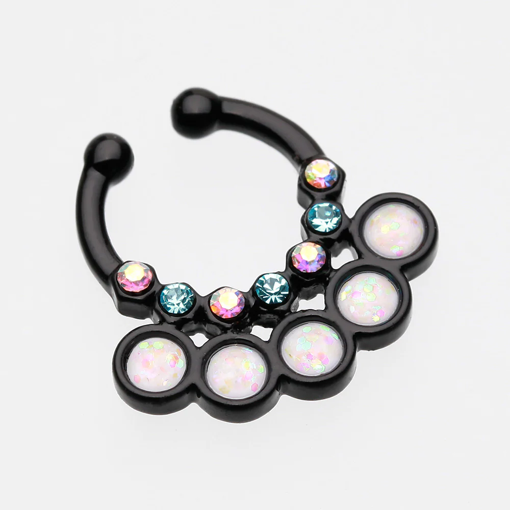 Colorline Opal Aureole Gemina Fake Septum Clip-On Ring - Image 3