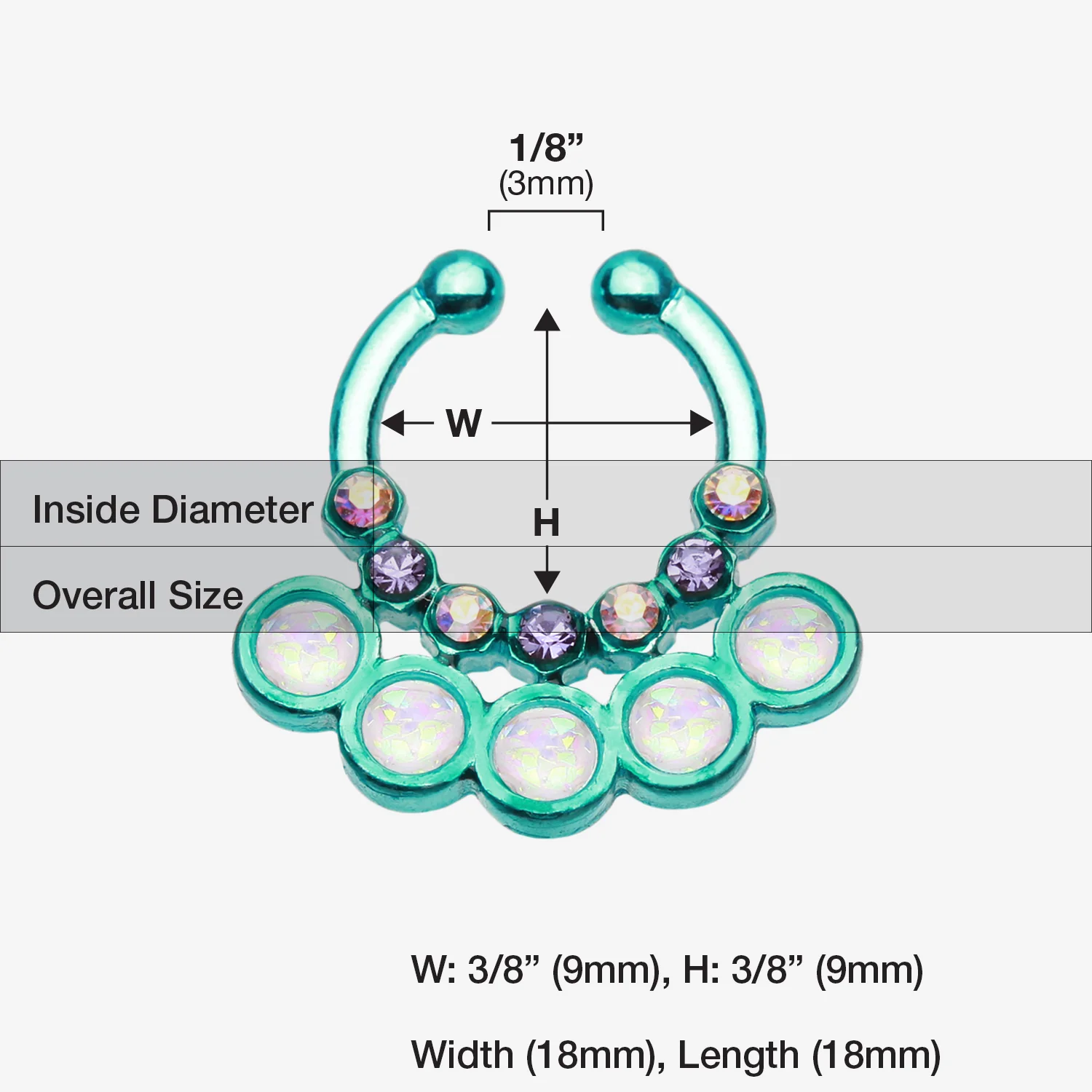 Colorline Opal Aureole Gemina Fake Septum Clip-On Ring - Image 2