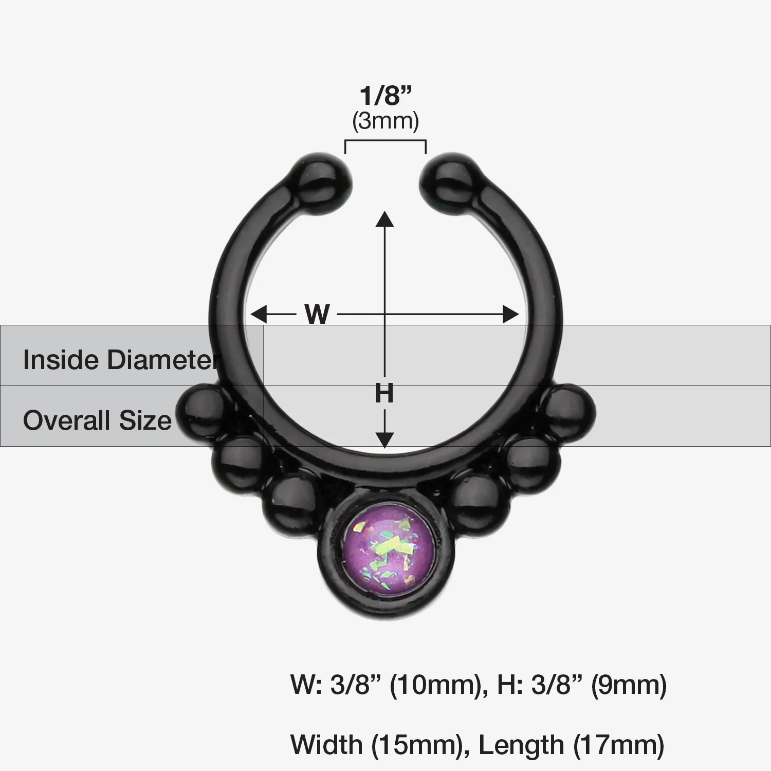 Colorline Opal Grandiose Fake Septum Clip-On Ring - Image 2