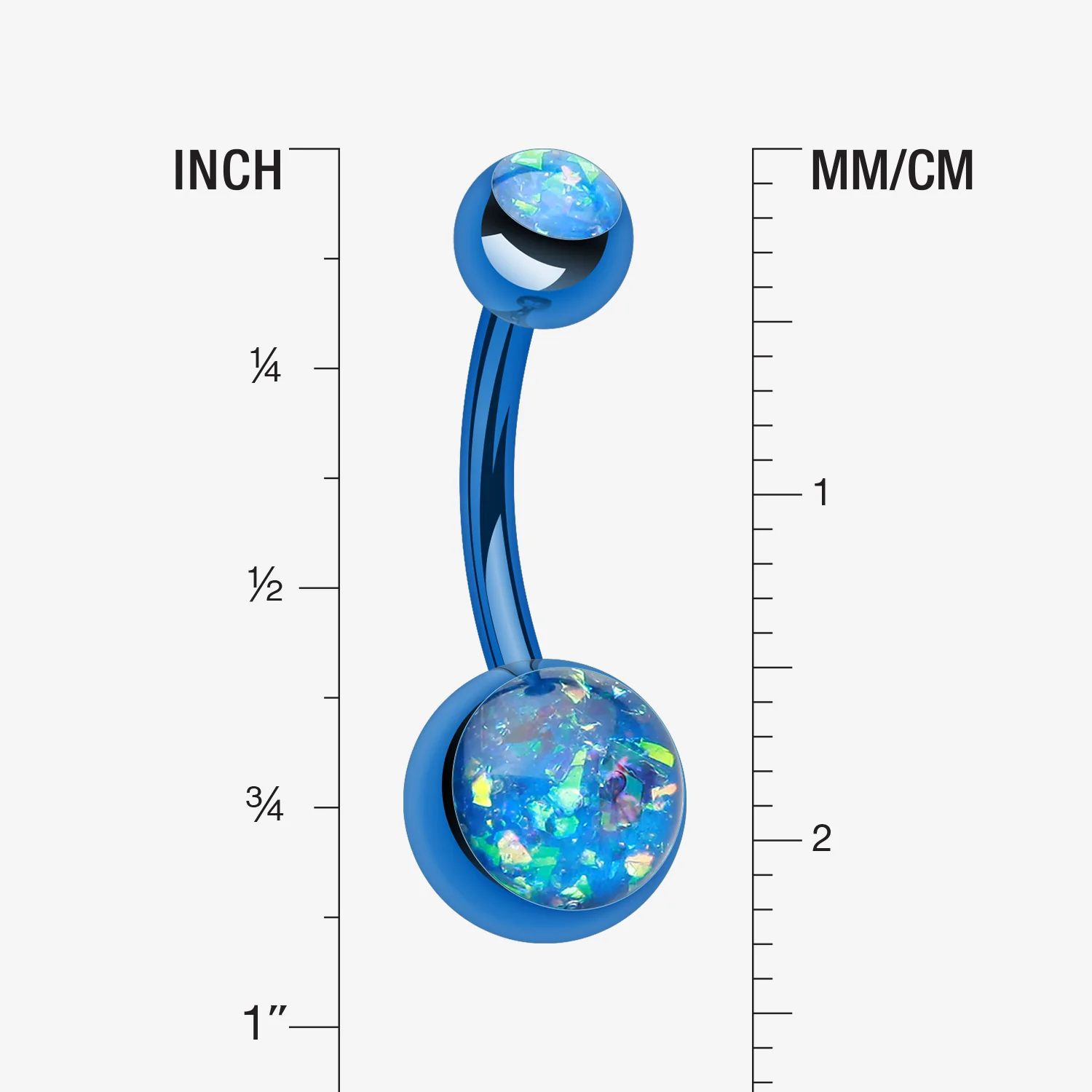 Colorline Opal Sparkle Shower Belly Button Ring - Image 2
