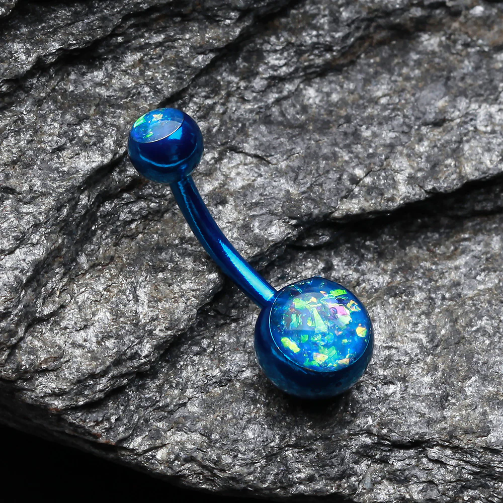 Colorline Opal Sparkle Shower Belly Button Ring - Image 3