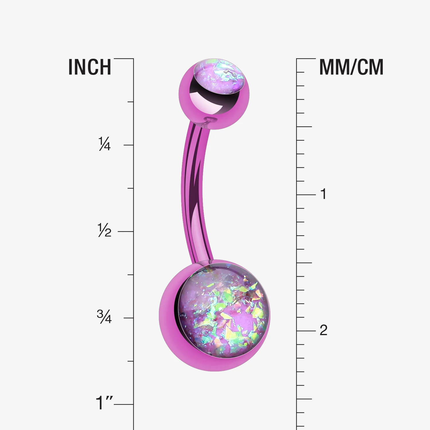 Colorline Opal Sparkle Shower Belly Button Ring - Image 2