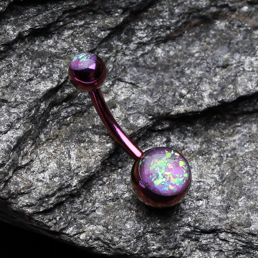 Colorline Opal Sparkle Shower Belly Button Ring - Image 3