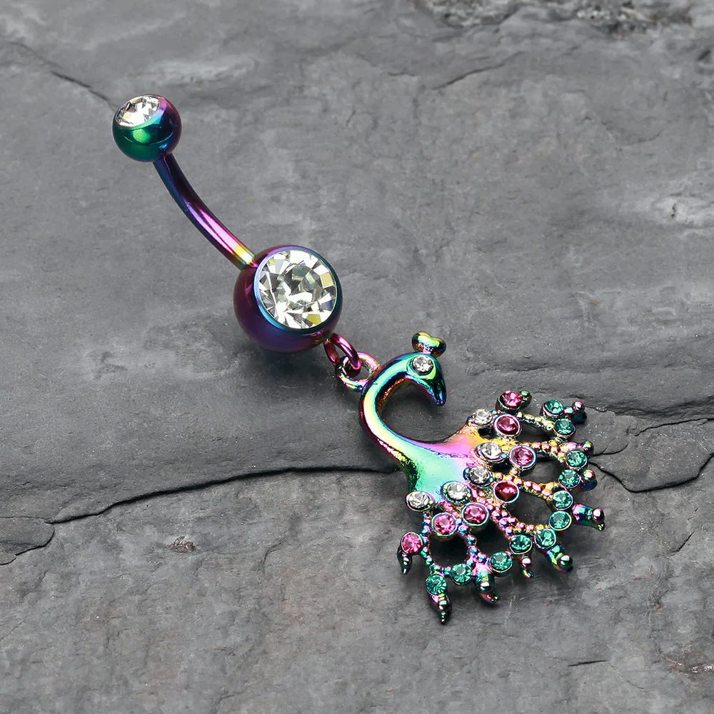 Colorline Peacock Dance Belly Button Ring - Image 3