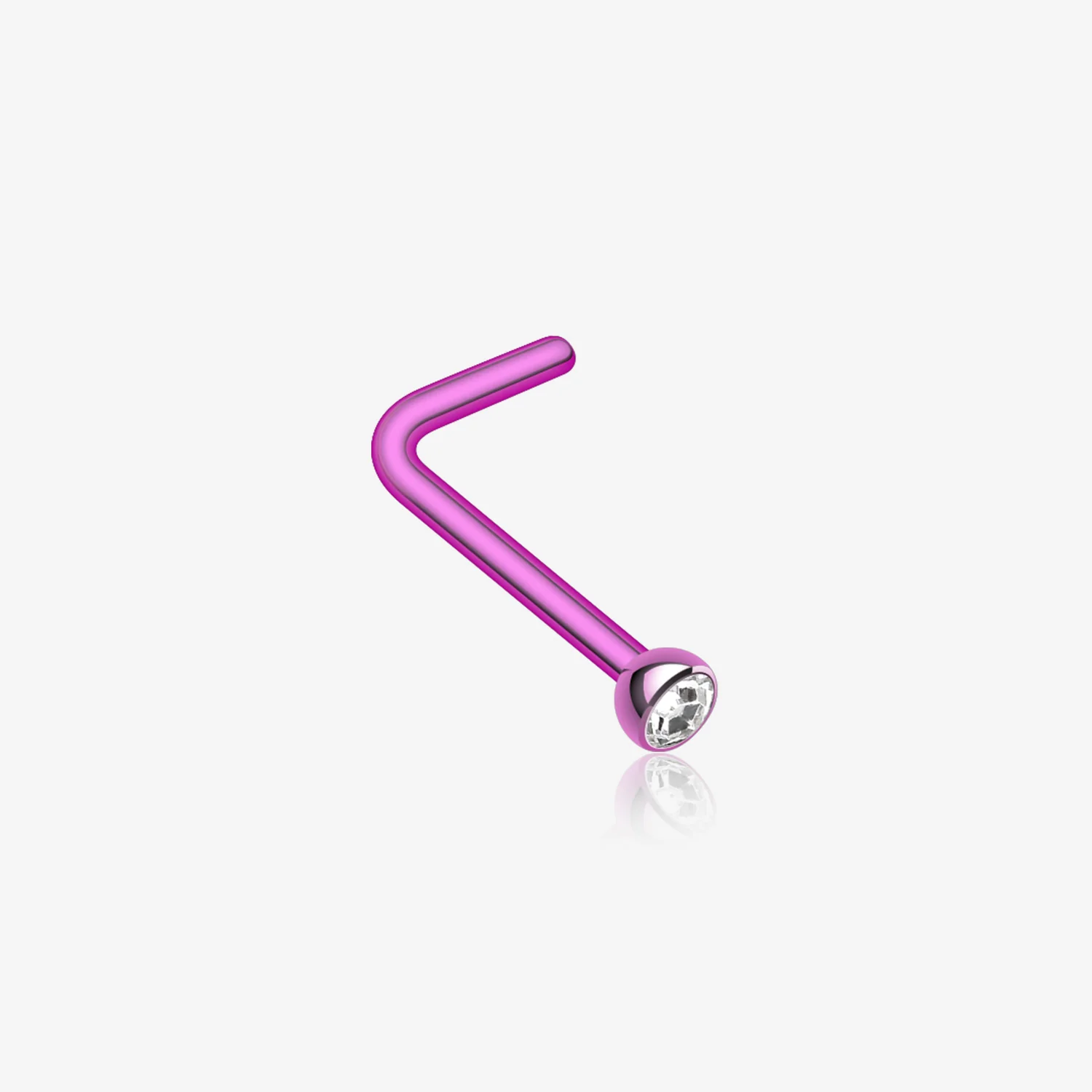 Colorline Press Fit Gem Top L-Shaped Nose Ring