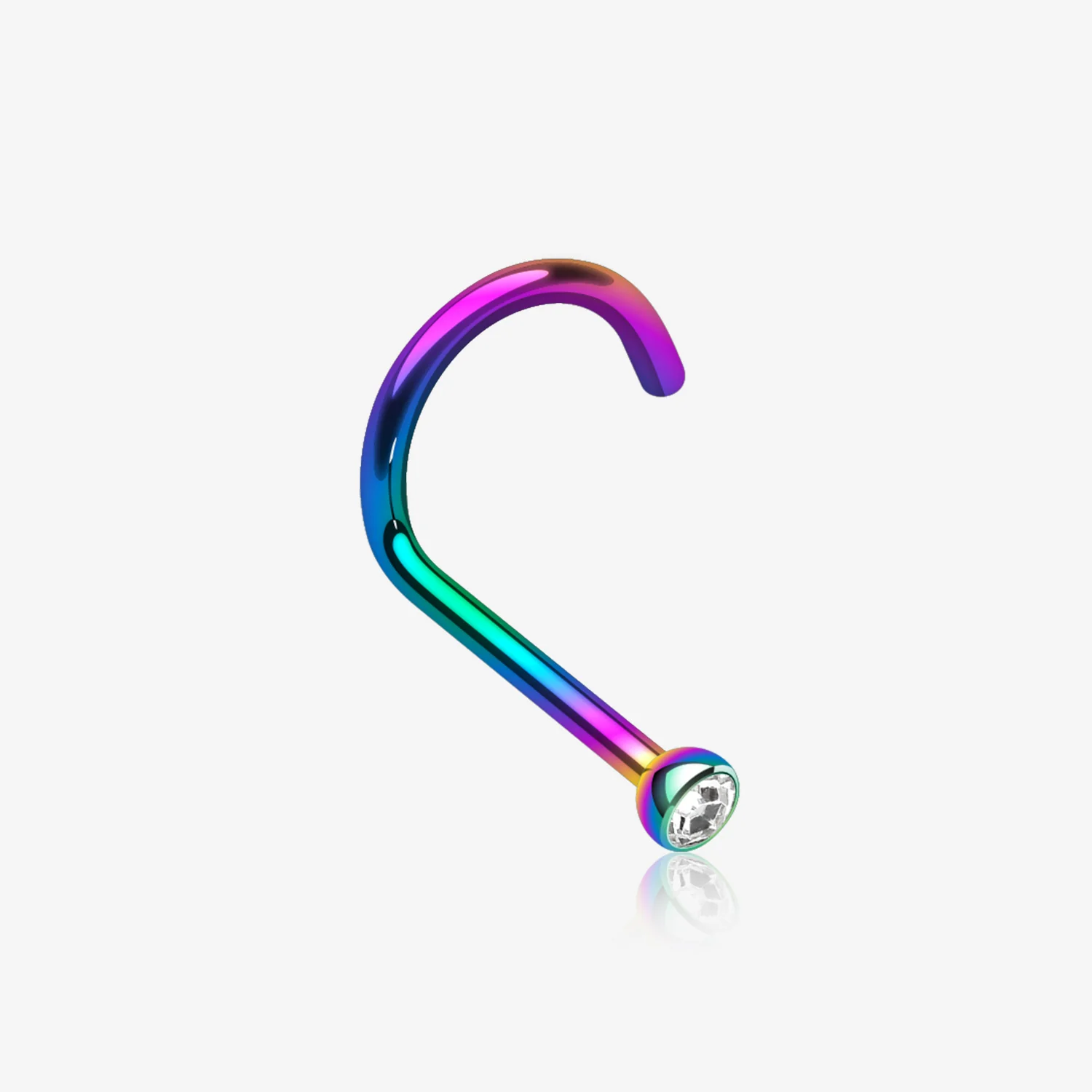 Colorline Press Fit Gem Top Nose Screw Ring