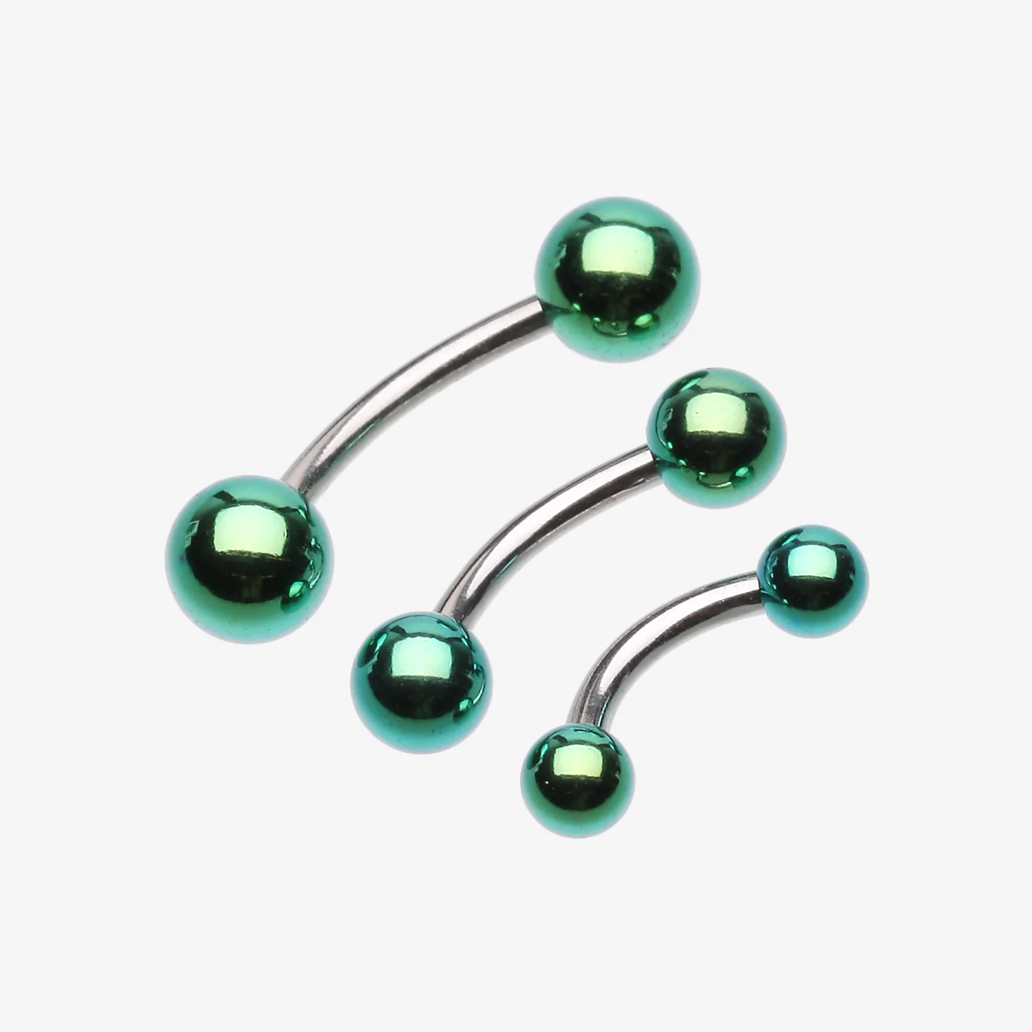 Colorline PVD Ball Top Steel Curved Barbell Ring