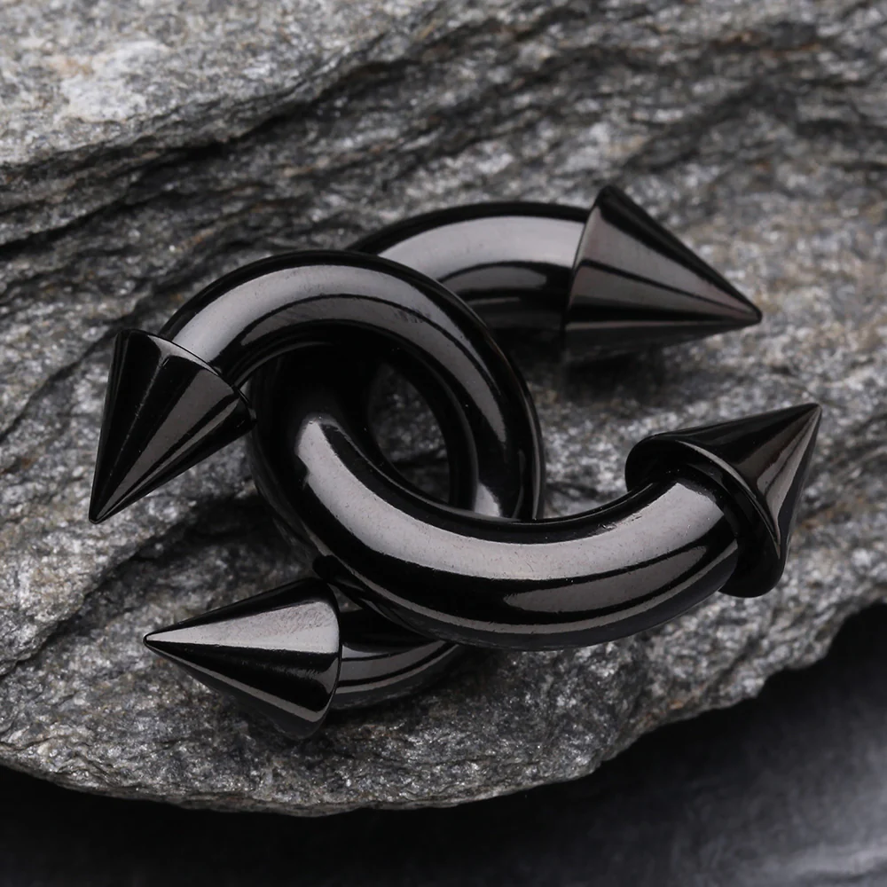 Blackline PVD Basic Spike Top Horseshoe Circular Barbell - Image 3