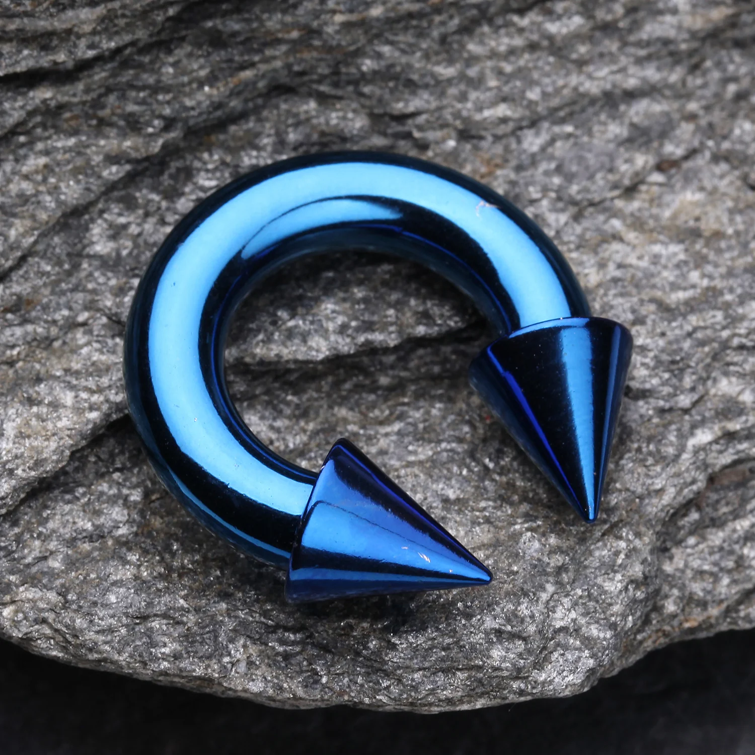 Colorline PVD Basic Spike Top Horseshoe Circular Barbell - Image 2