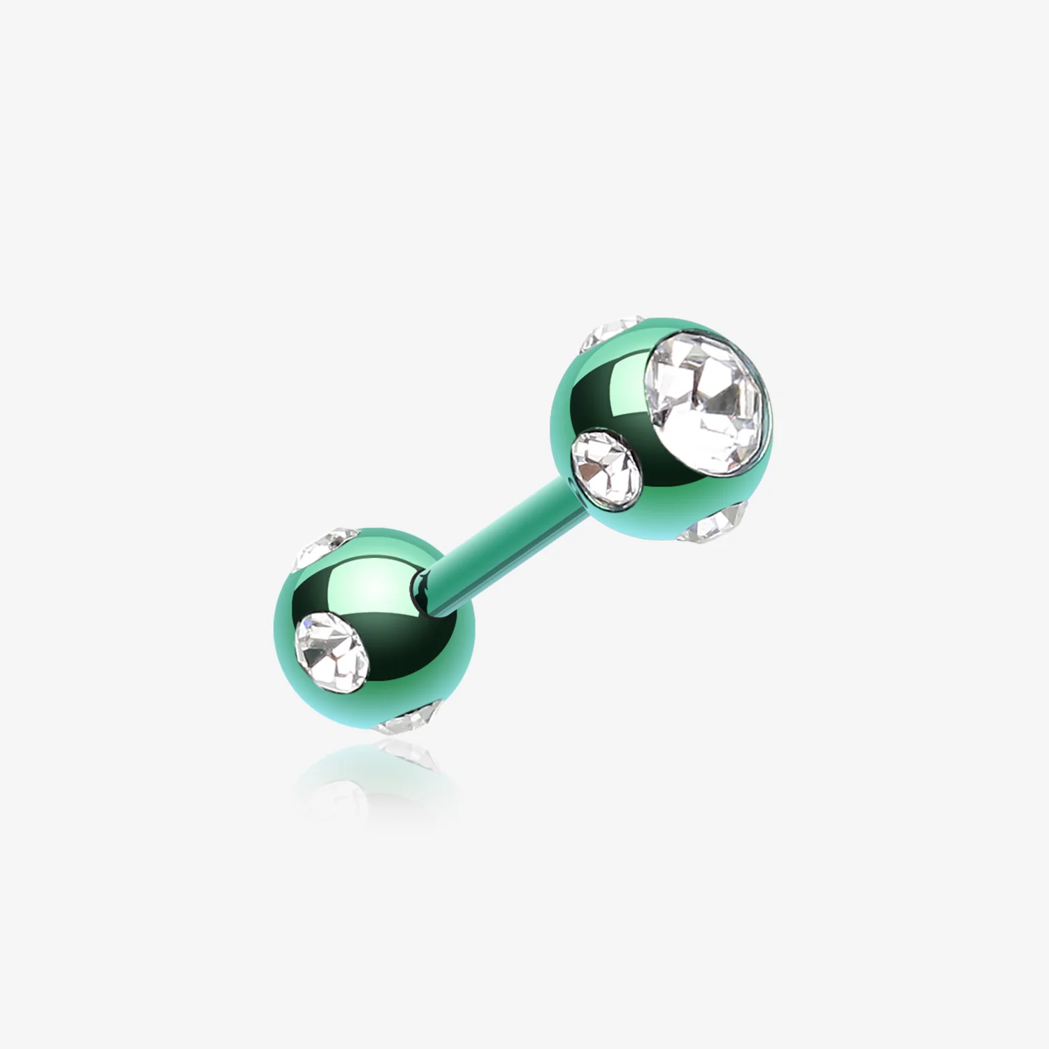 Colorline PVD Double Aurora Gem Ball Steel Cartilage Tragus Barbell