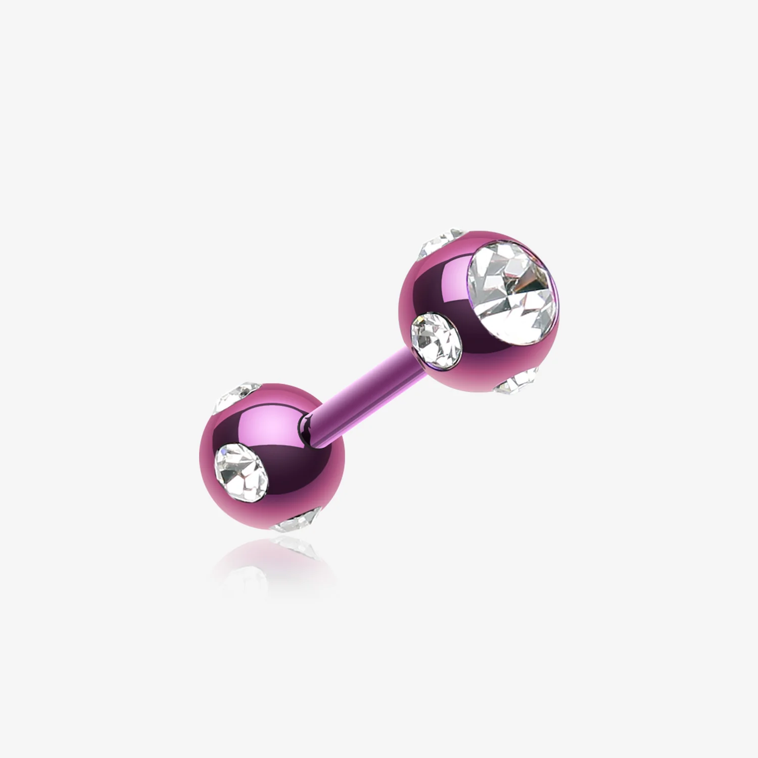 Colorline PVD Double Aurora Gem Ball Steel Cartilage Tragus Barbell