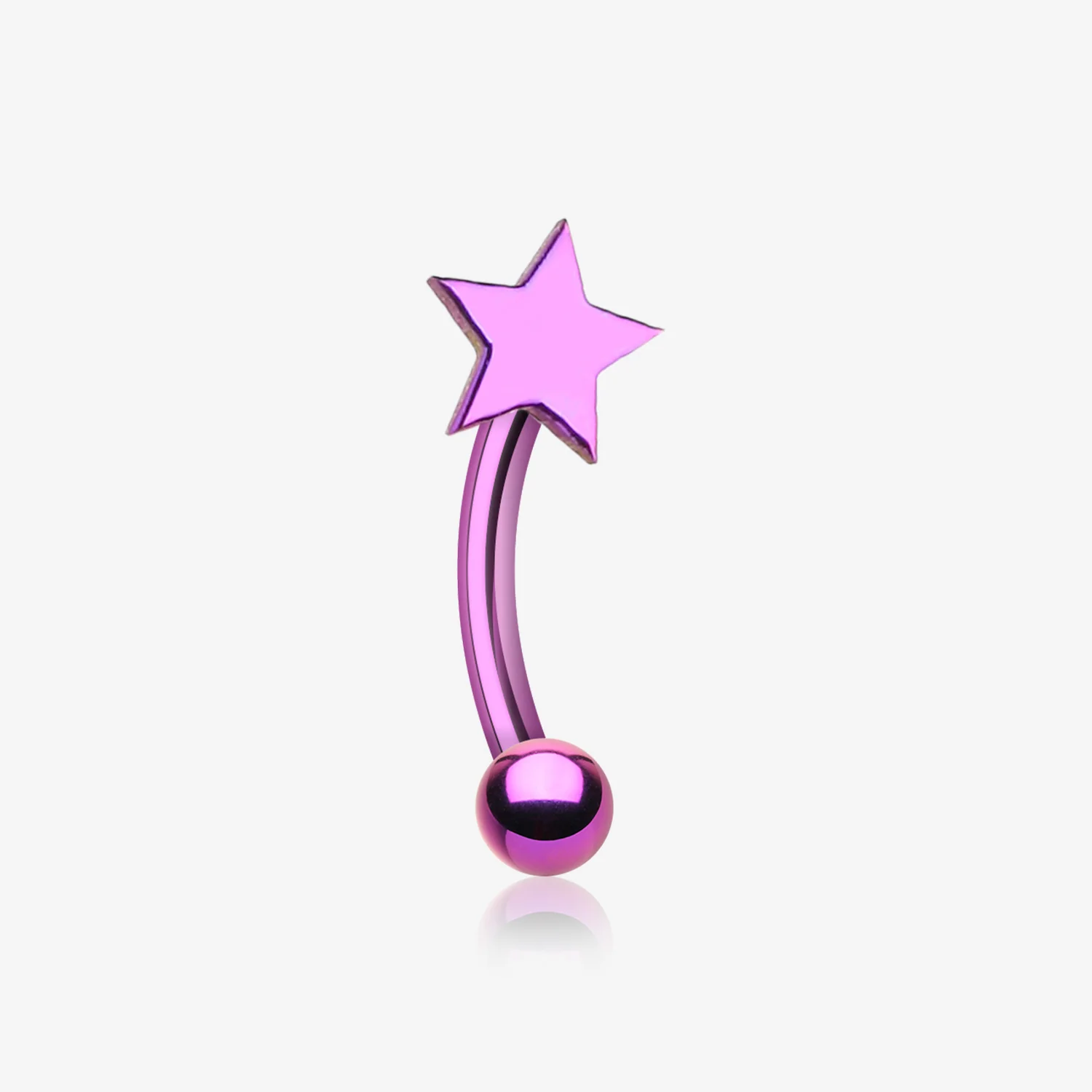 Colorline PVD Star Curved Barbell Eyebrow Ring