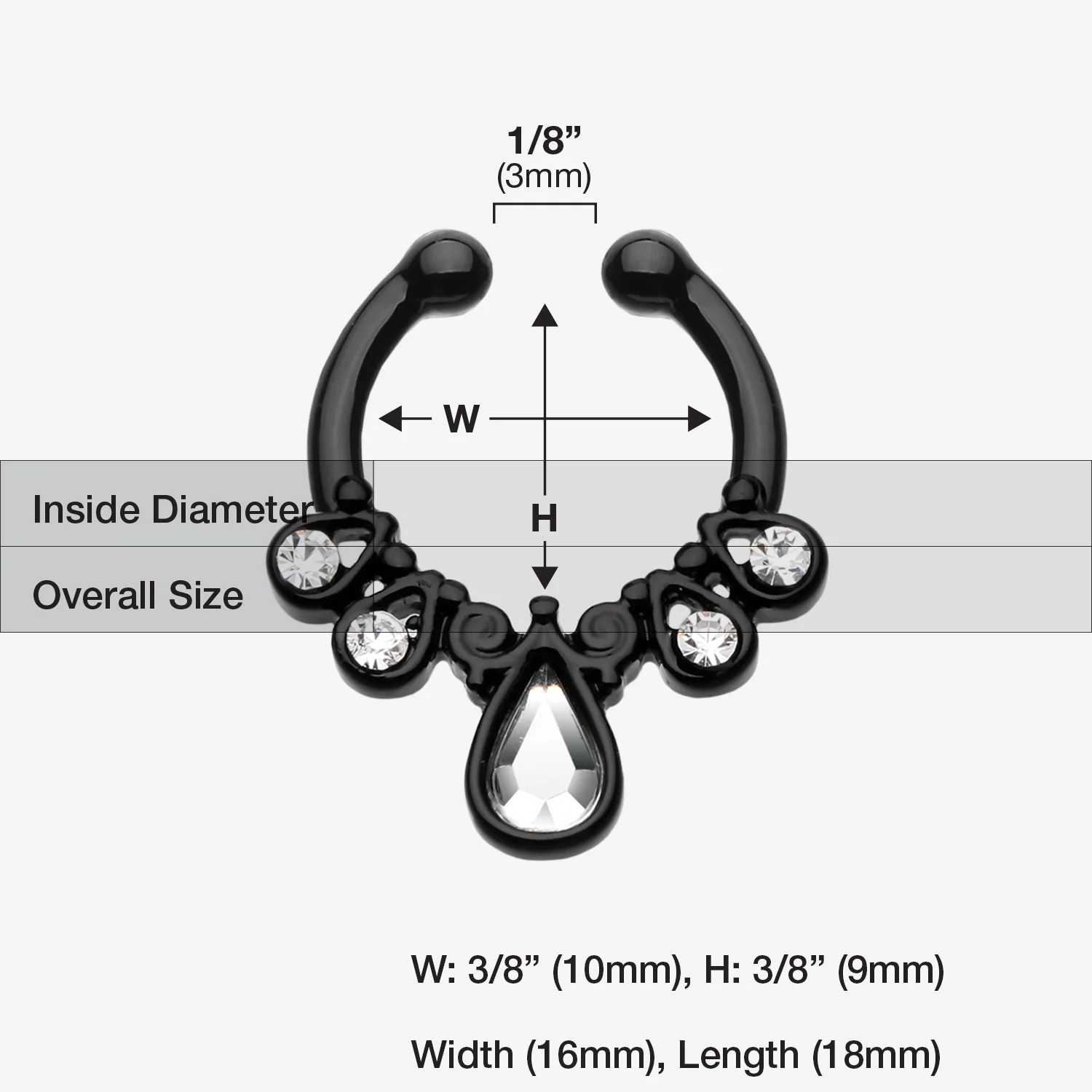Colorline Radiant Kao Fake Septum Clip-On Ring - Image 2