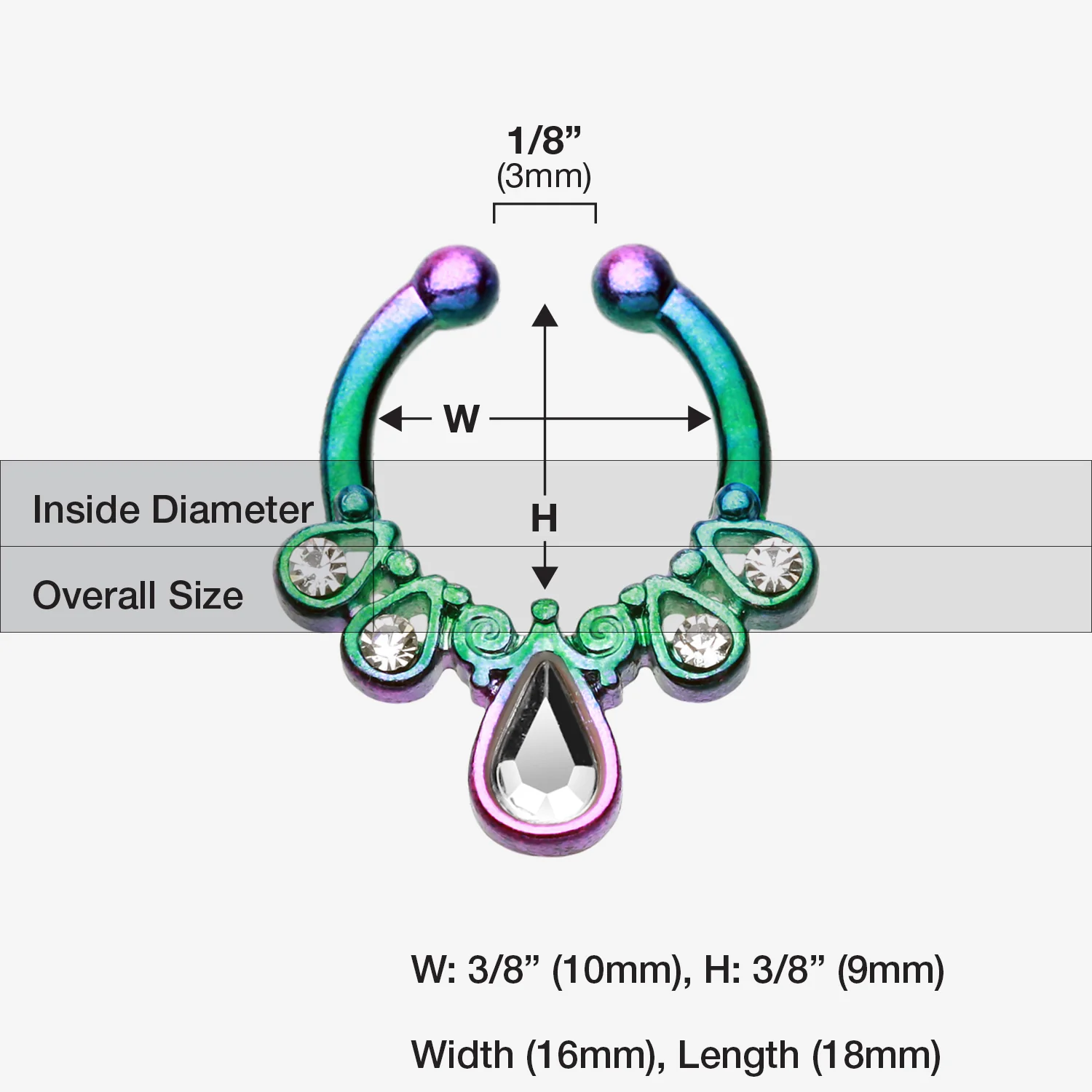 Colorline Radiant Kao Fake Septum Clip-On Ring - Image 2
