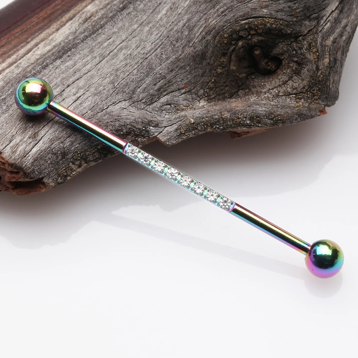 Colorline Sparkle Lined Gems Industrial Barbell - Image 2