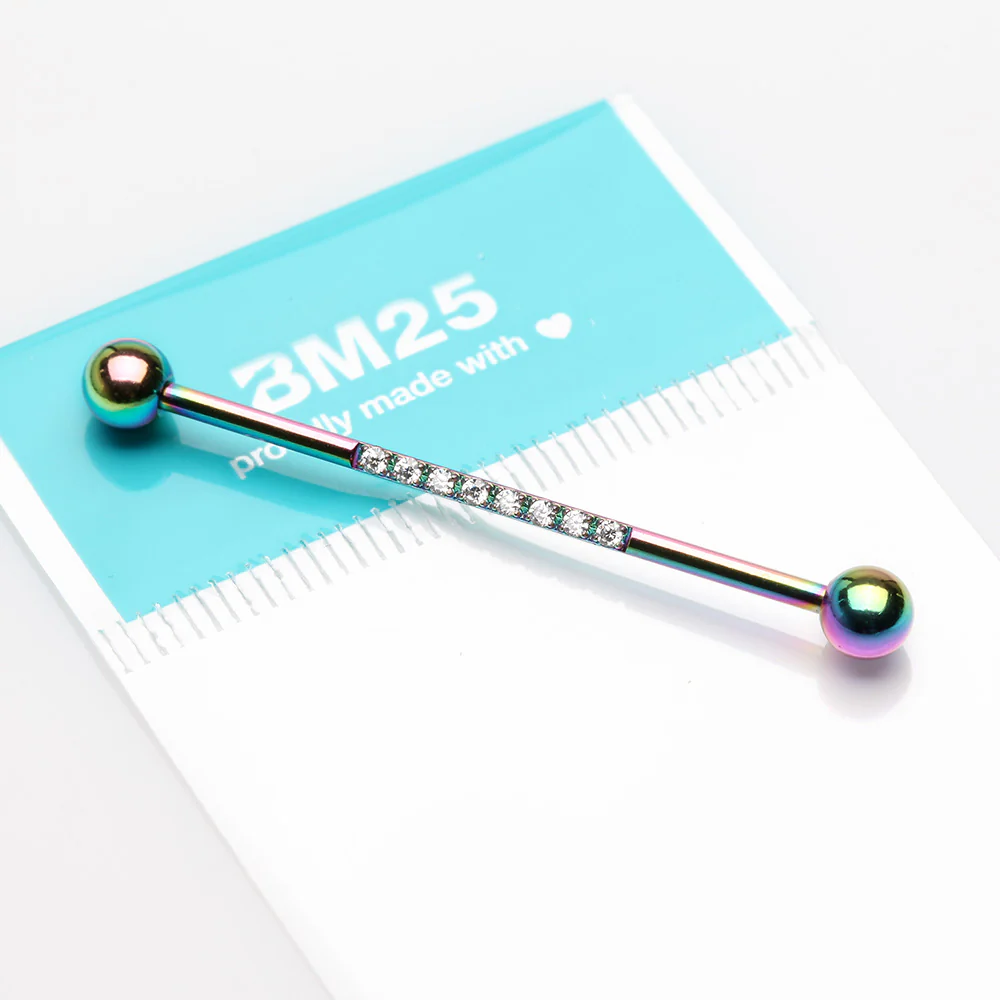 Colorline Sparkle Lined Gems Industrial Barbell - Image 3