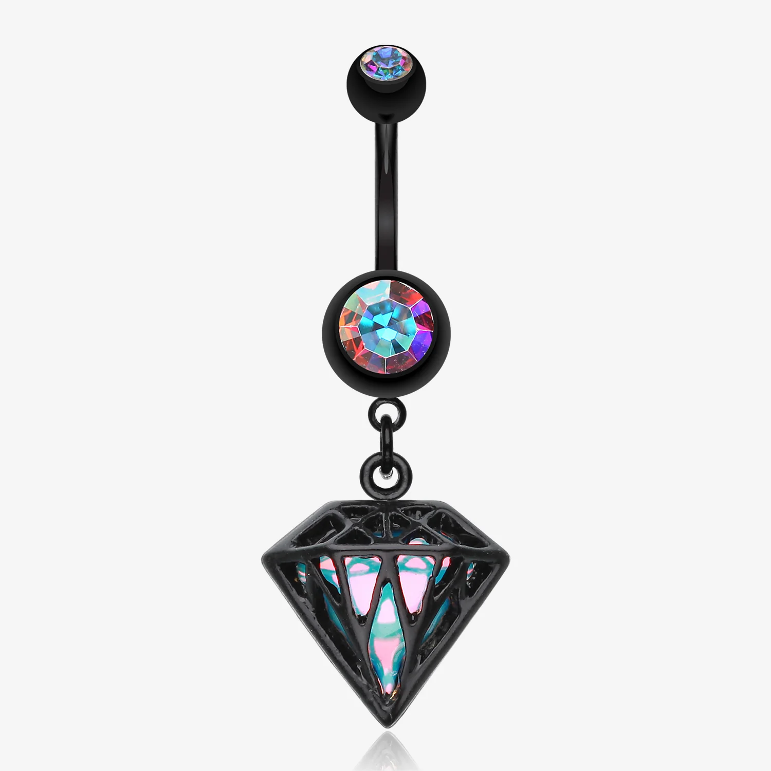 Colorline Urban Iridescent Diamond Belly Button Ring